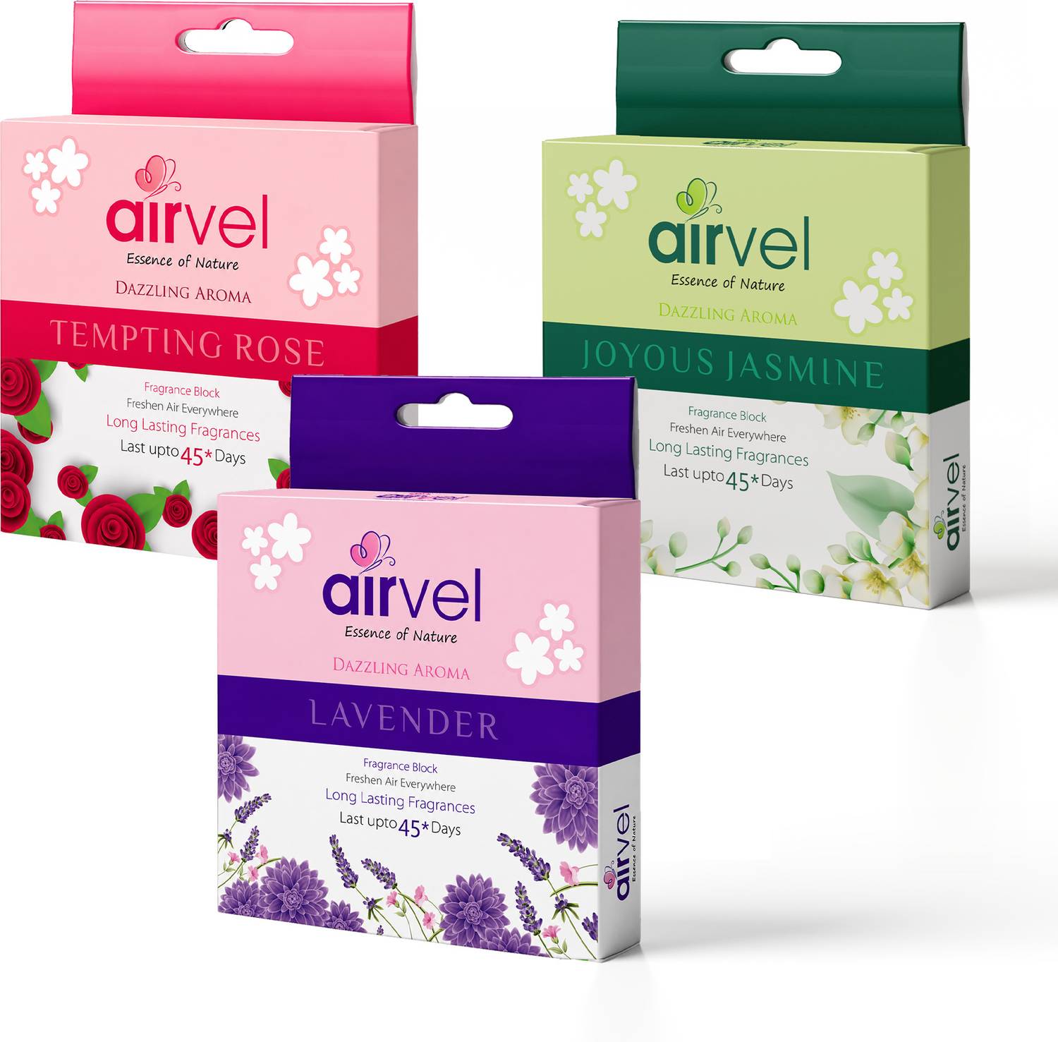 Airvel Jasmine, Lavender, Rose Blocks Air Freshener Blocks Jasmine + Lavender + Rose (3x75g)