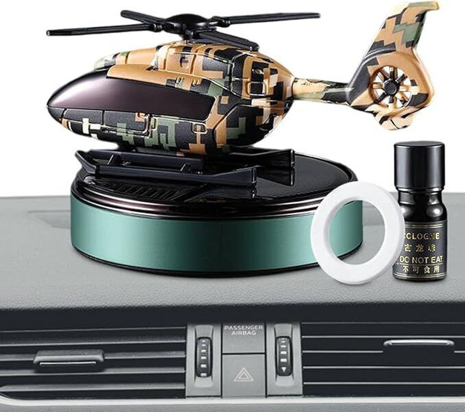 partizano New militray Solar Powered Car Perfume Auto Rotation Fan|For Car Dashboard Car Freshener Diffuser militray-23