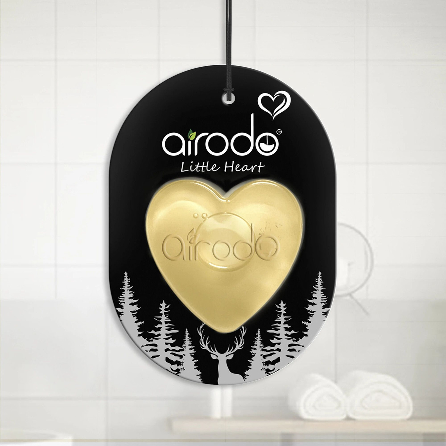 Image of AIRODO Oud&Musk Blocks Little Heart Hanging Air Freshener|Lasts 30 Days|Bathroom Office Home