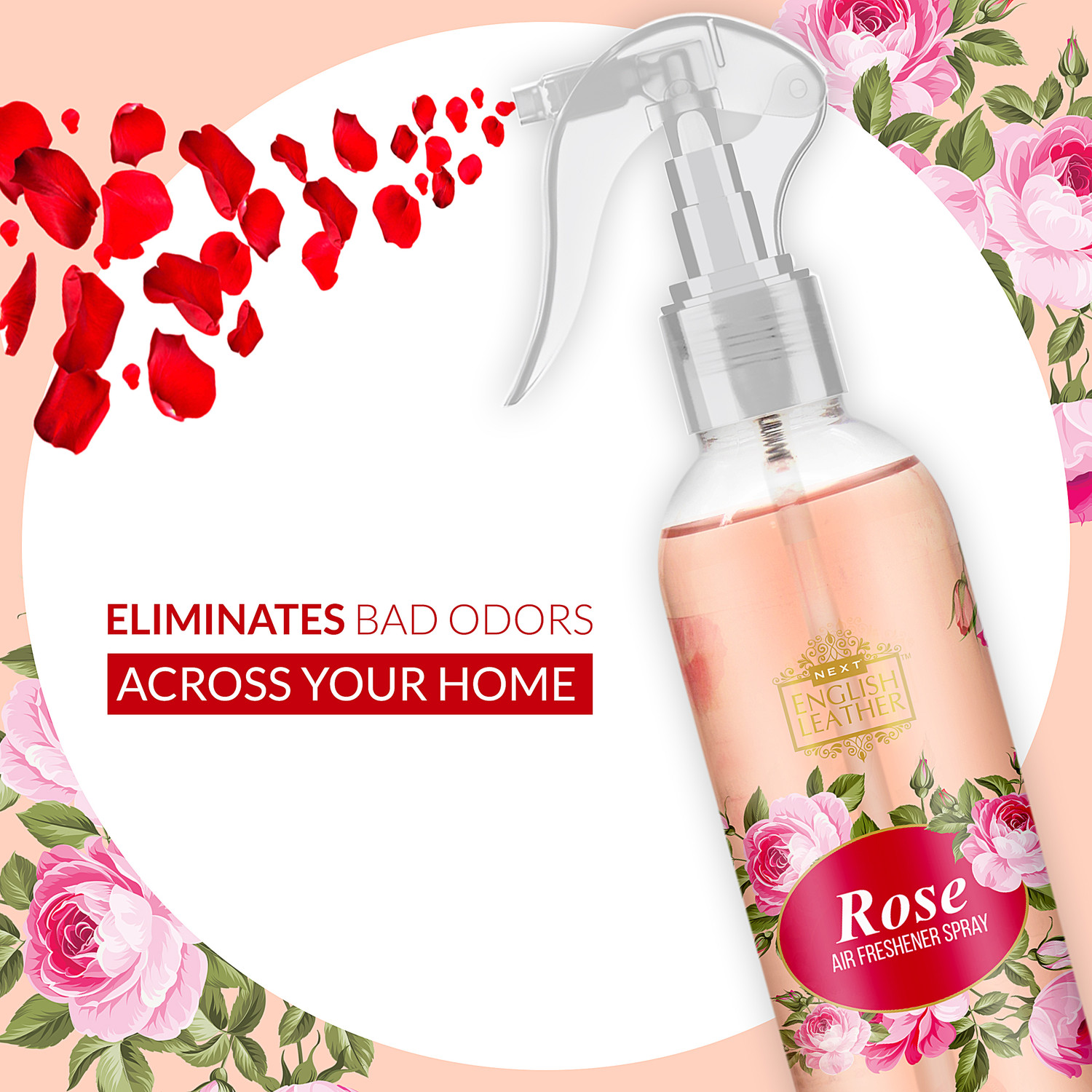 Image of NEXT English Leather Rose, Jasmine & Rajanigandha and Sandal, Air Freshener Car Freshener Spray Rose,Jasmine,sandal 200ml