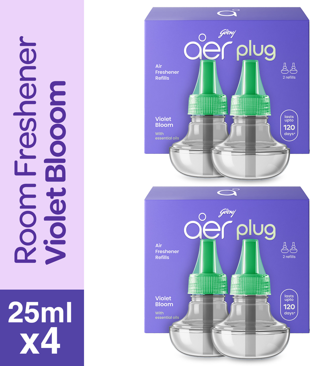 Image of Godrej Aer Violet Bloom Refill Plug - Electric Air Freshener