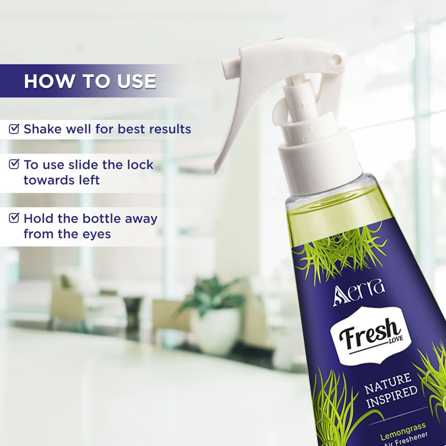 Image of Aerra Lemongrass, Mint Spray Air Freshener Combo | Fresh & Uplifting Scents for Home, Car, Office