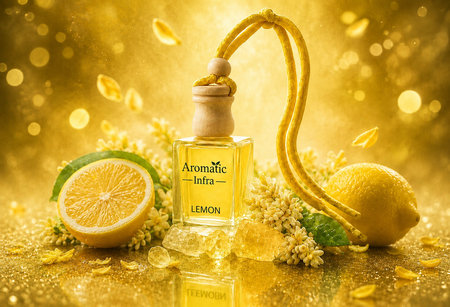 Image of aromatic infra lemon Car Freshener Diffuser lemon hanging car diffuser