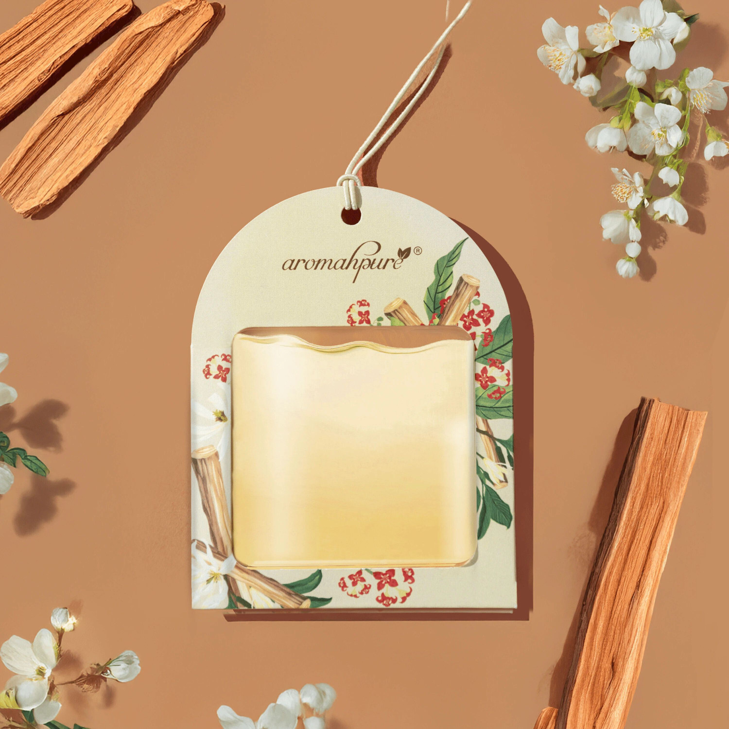 Image of Aromahpure Sandalwood Car Freshener Diffuser Gel Wink Hanging Perfume|Pack of 3| Long-Lasting Up to 30 Days