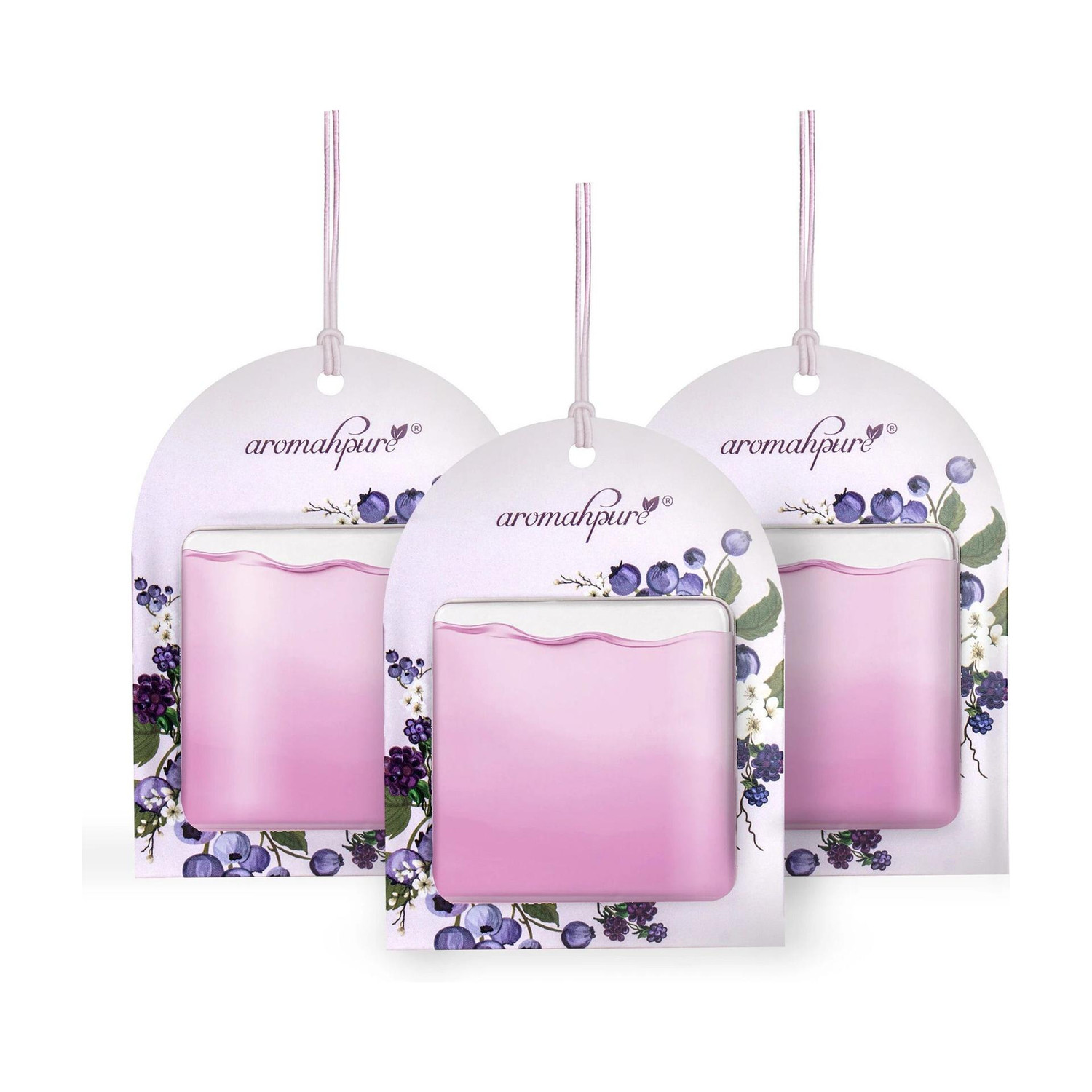 Image of Aromahpure Berry Car Freshener Diffuser Gel Wink Hanging Perfume|Pack of 3| Long-Lasting Up to 30 Days