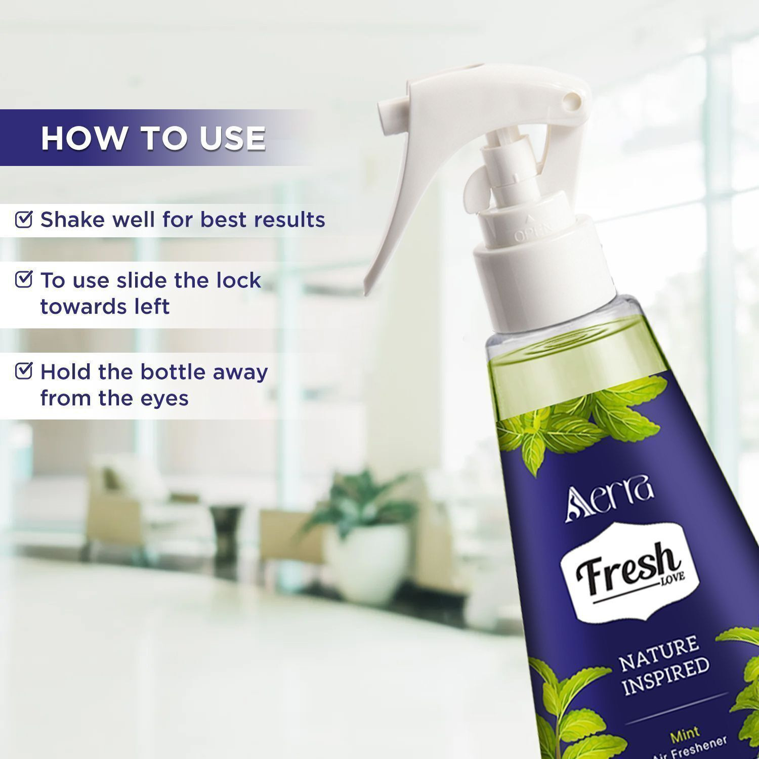 Image of Aerra Mint Spray Air Freshener - Long-Lasting Mint Fragrance & Odor Eliminator for Home, Car, Bathroom - Non-Toxic, Eco-Friendly