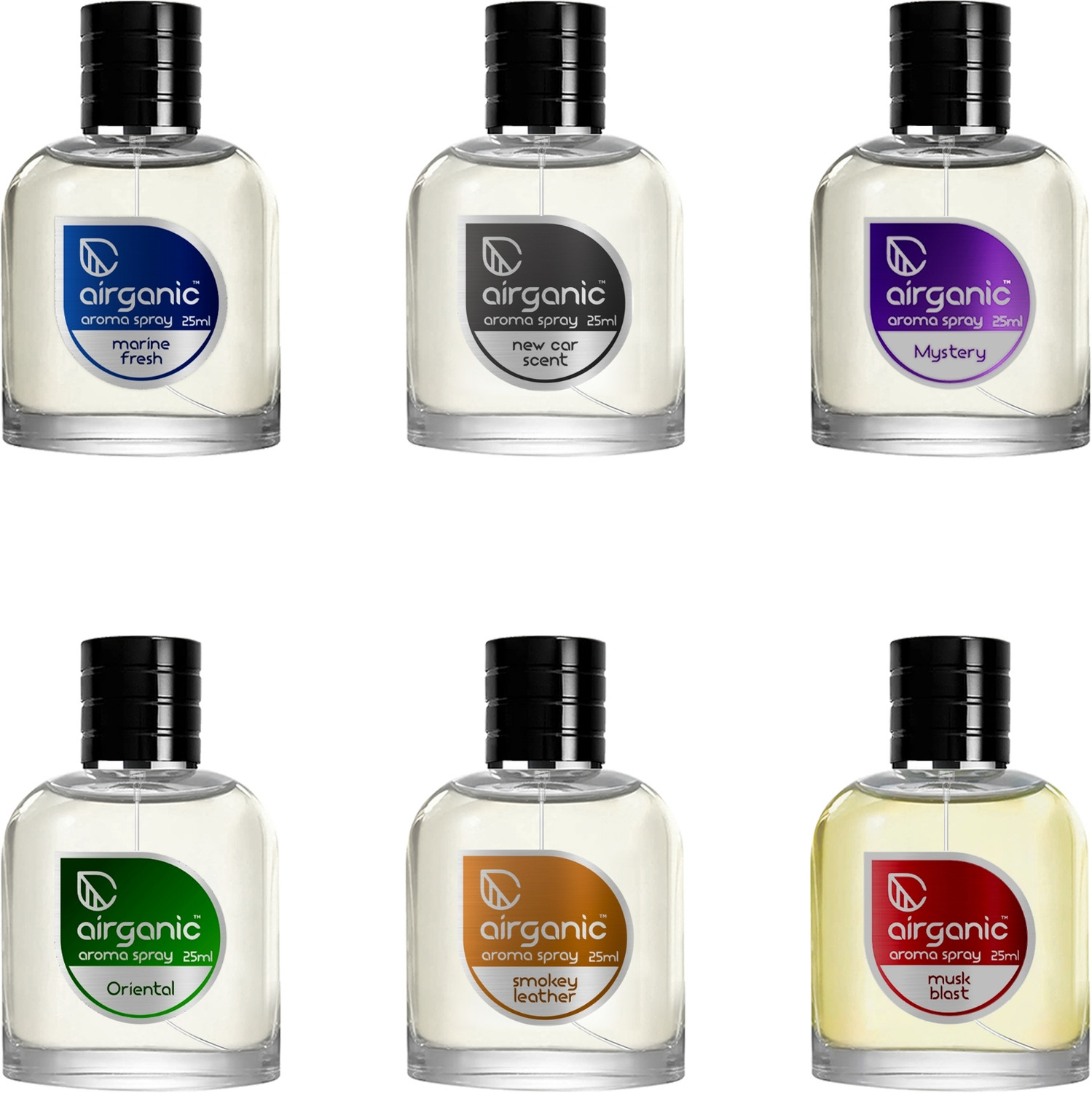 Image of Airganic Aroma Fine Spray Combo Offer - Marine Fresh & Musk Blast Car Freshener Spray Aroma Fine Spray Combo Offer - Marine Fresh & Musk Blast