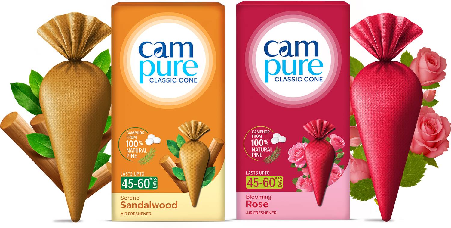 CamPure Cone Air Freshener - Sandalwood & Rose - Pack of 2 Potpourri Cone Air Freshener - Sandalwood & Rose - Pack of 2