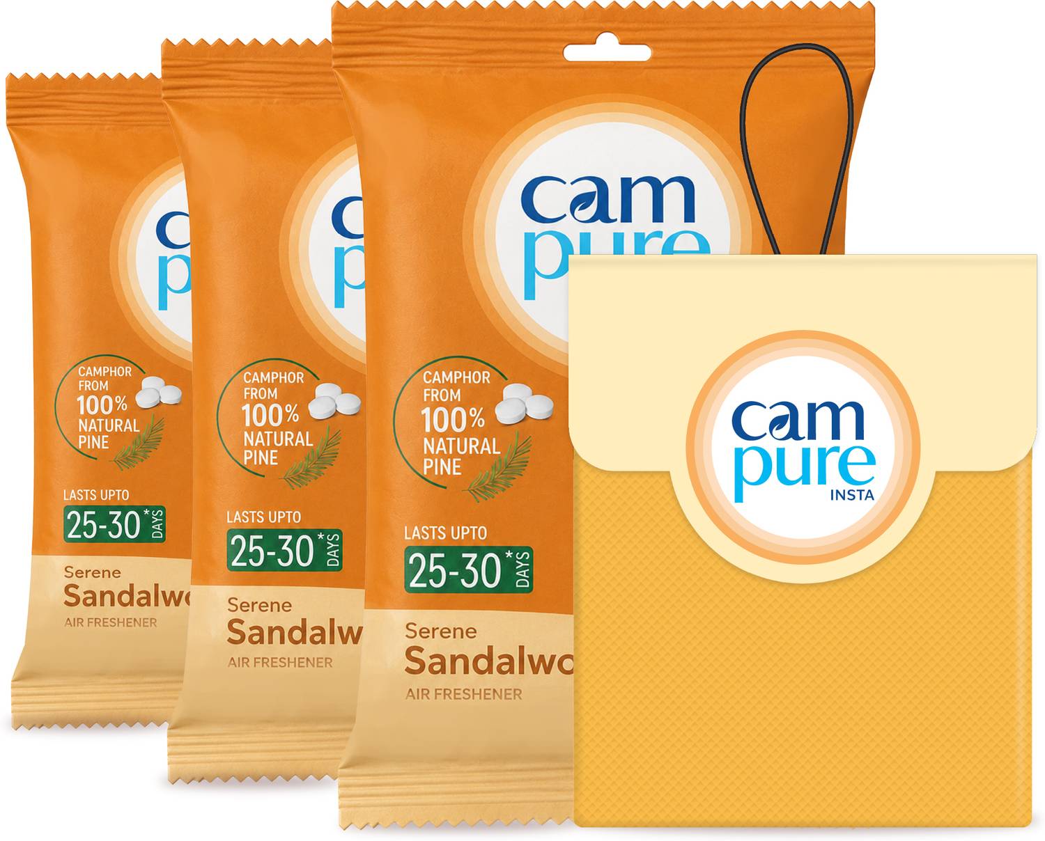 CamPure Insta Cone Sandalwood (Pack of 3) Room, Car, Air Freshener & Mosquito Repellent Potpourri Camphor Insta Cone Sandalwood (Pack of 3) Room, Car and Air Freshener & Mosquito Repellent