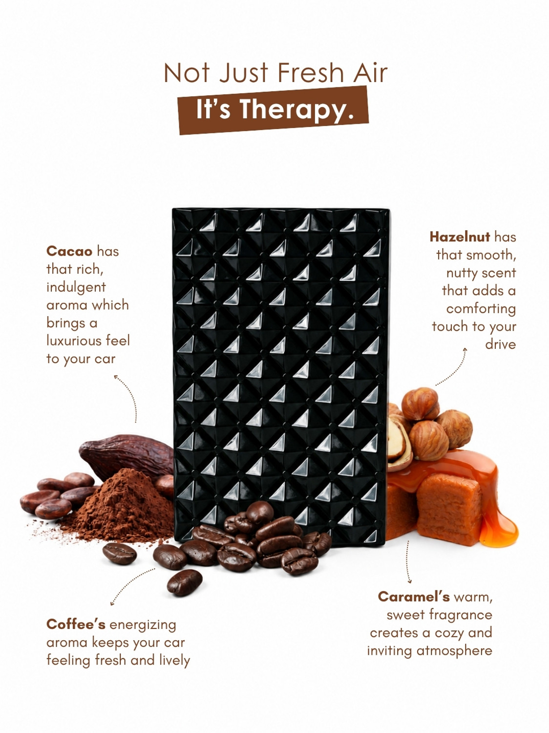 Image of Em5 Coffee Cacao Car Freshener Diffuser Drivetherapy Car Freshner Natural Gel | Non-Toxic | Lasts Upto 60 Days