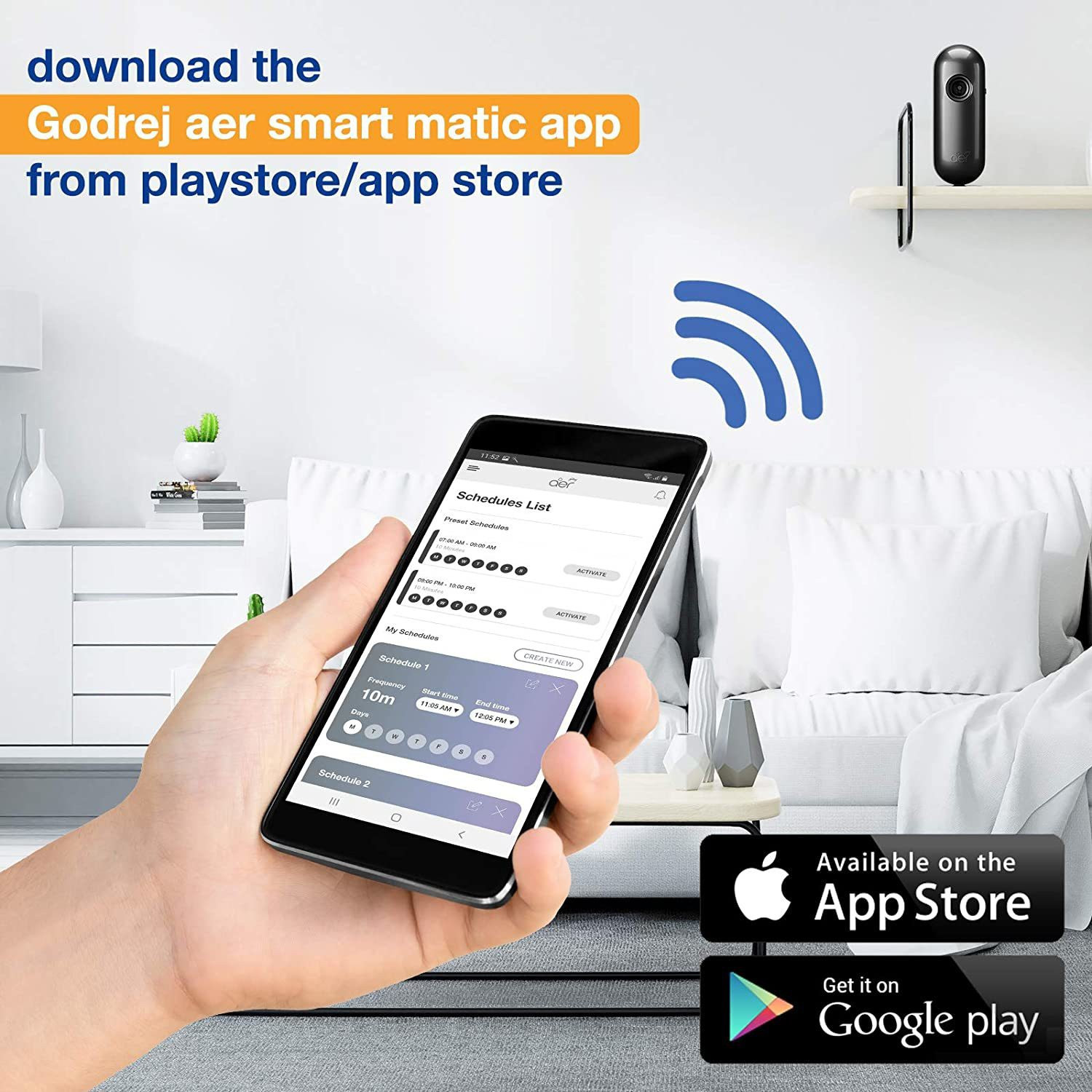 Image of Godrej Aer Smart Matic Kit- BLUETOOTH ENABLED Automatic Air Freshener|Alive (225ml) Automatic Spray Alive