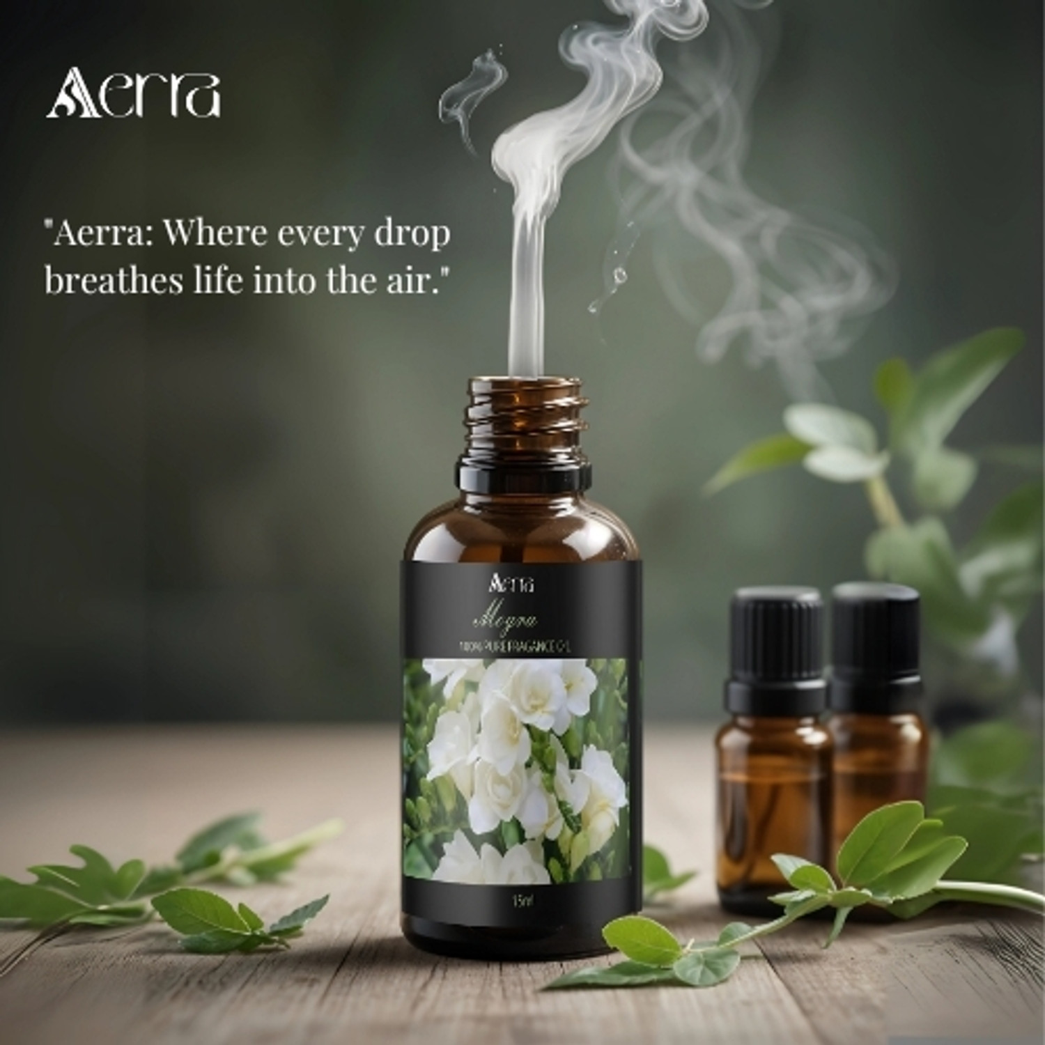 Image of Aerra Mogra Aroma Oil Premium Mogra Fragrance Oil 15ml - Natural, Long-Lasting for Puja, Diffusers, Home
