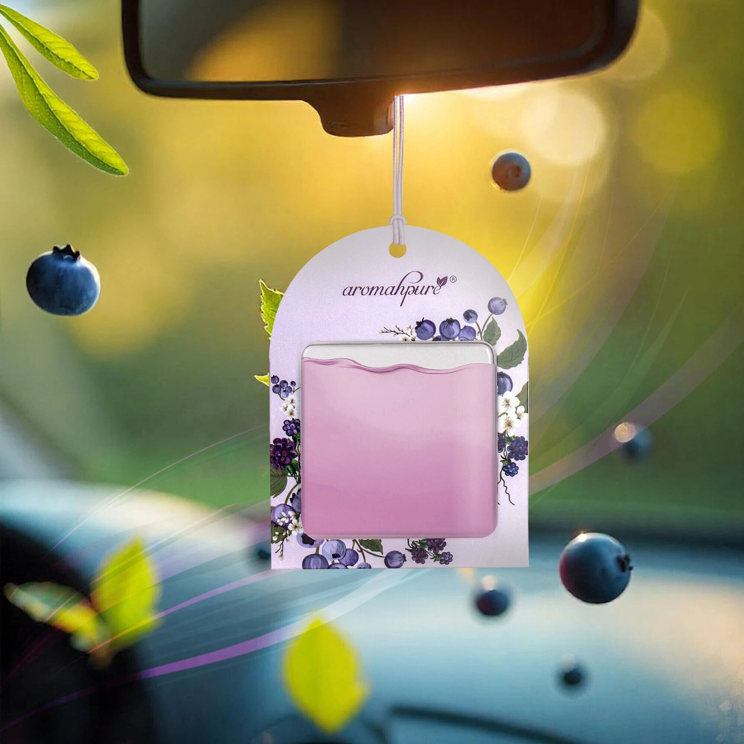 Image of Aromahpure Berry Car Freshener Diffuser Gel Wink Hanging Perfume|Pack of 3| Long-Lasting Up to 30 Days