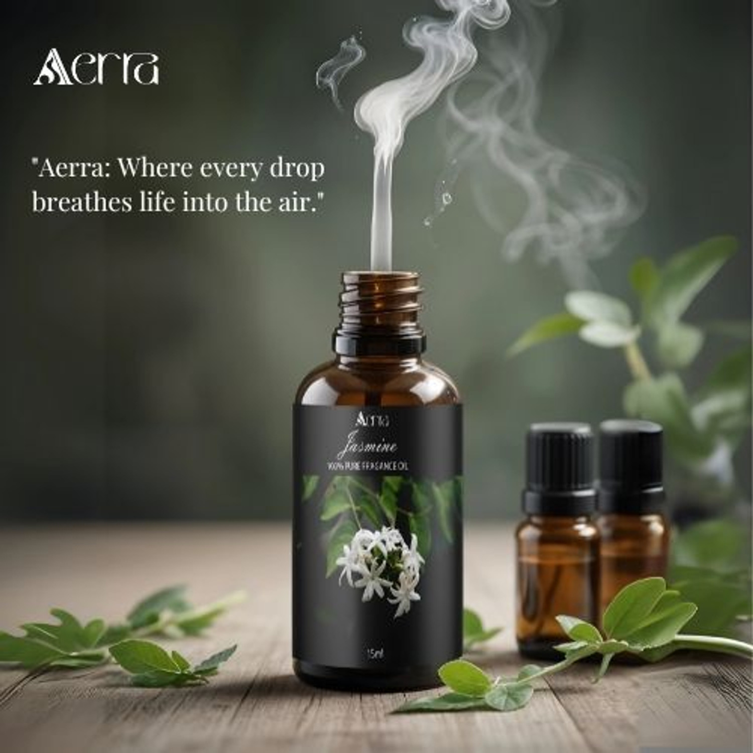 Image of Aerra Jasmine Aroma Oil | Premium Jasmine Fragrance Oil 15ml - Natural, Long-Lasting for Puja, Diffusers, Home