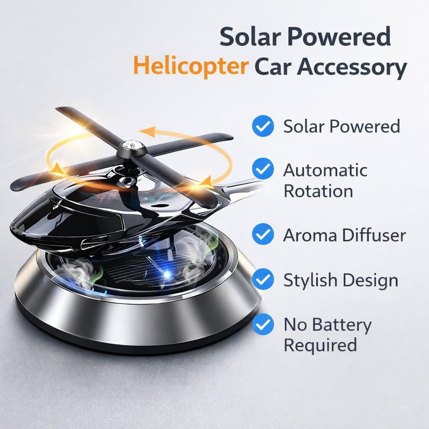 Image of pranzo Aqua Fragrance Car Freshener Refill, Aroma Oil, Diffuser, Automatic Spray Solar Powered Helicopter Car Air Freshener with Aroma Diffuser | Auto Rotating Fragrance Perfume for Dashboard