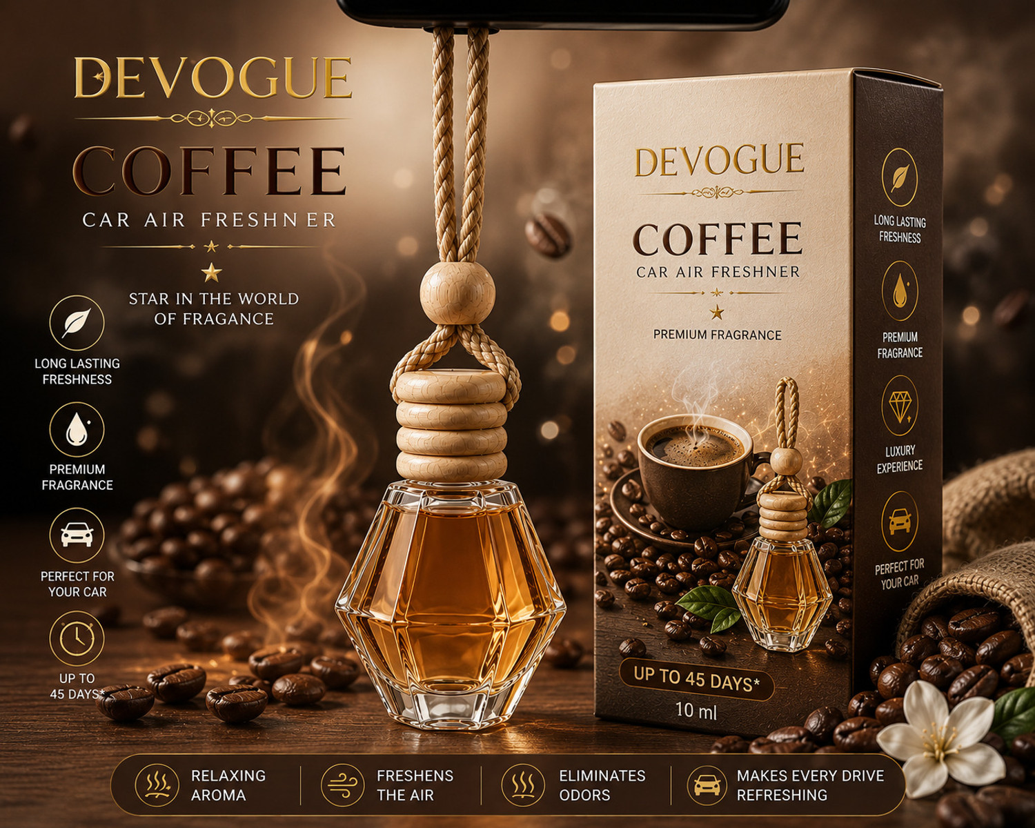 Image of Devogue coffee Diffuser COFFEE Car Air Freshner