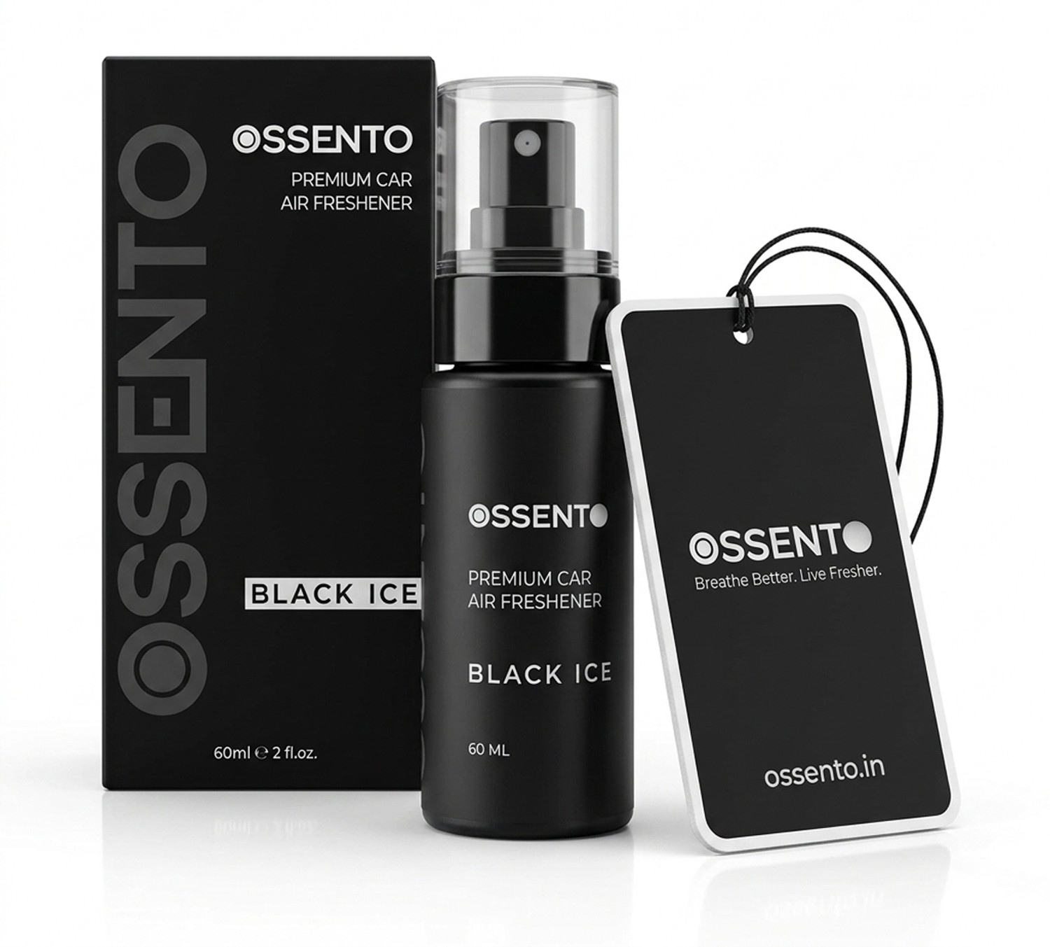 Image of Ossento Black Ice Car Freshener Spray Black Ice