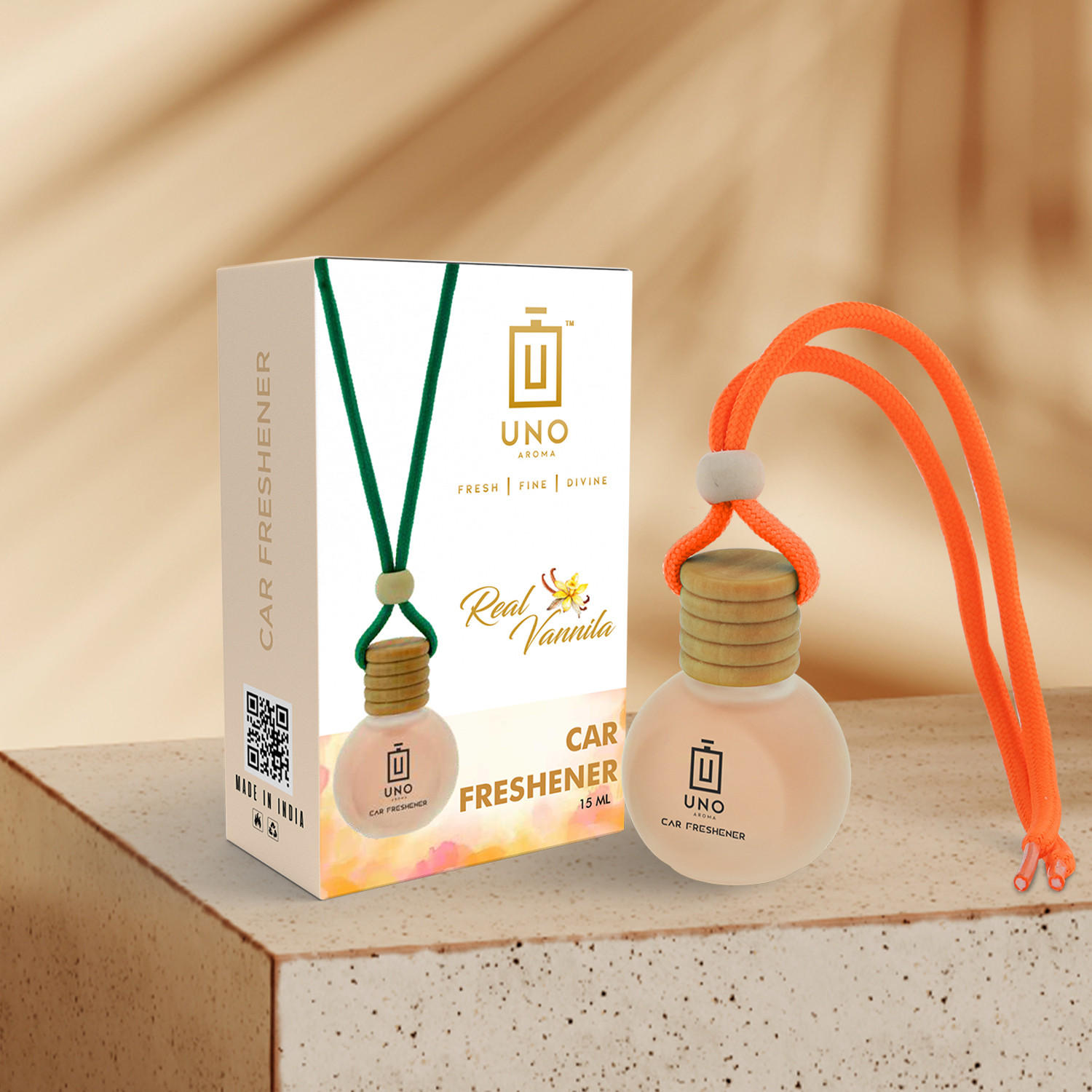 Image of UNO AROMA Real Vannila Fragnance Car Freshener Diffuser Car Freshener Hanging /Car Perfumes Accessories Long Lasting Good Smell Fragrance