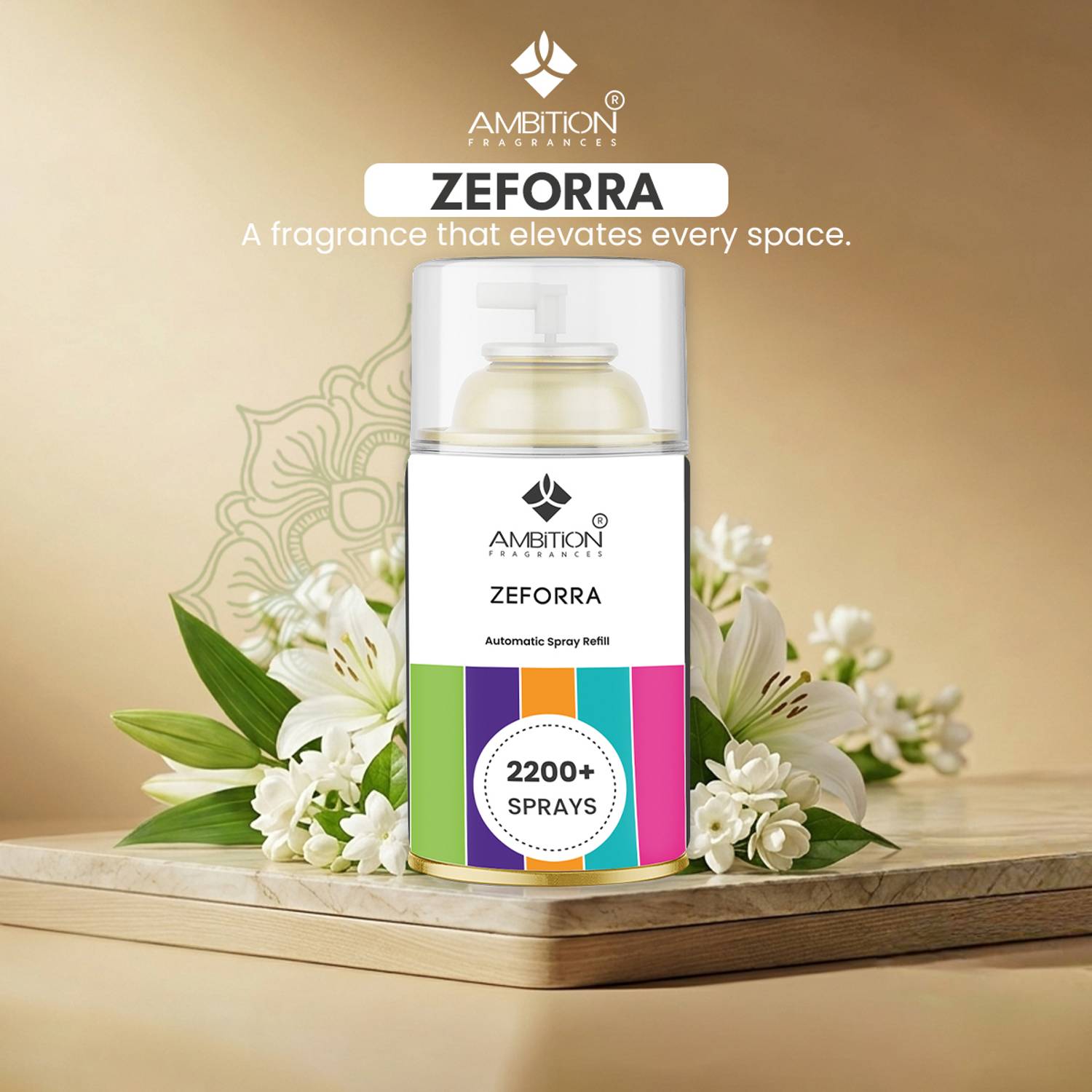 ambition Top Notes: Fresh green accords, Heart Notes: White florals, Base Notes: Musk Refill 225 ml air freshener refill liquid bottle