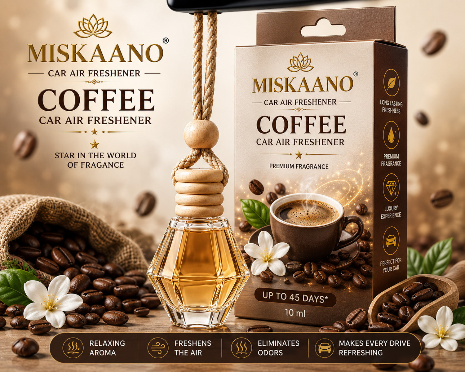 Image of Miskaano Coffee Diffuser Coffee Car Air Freshner