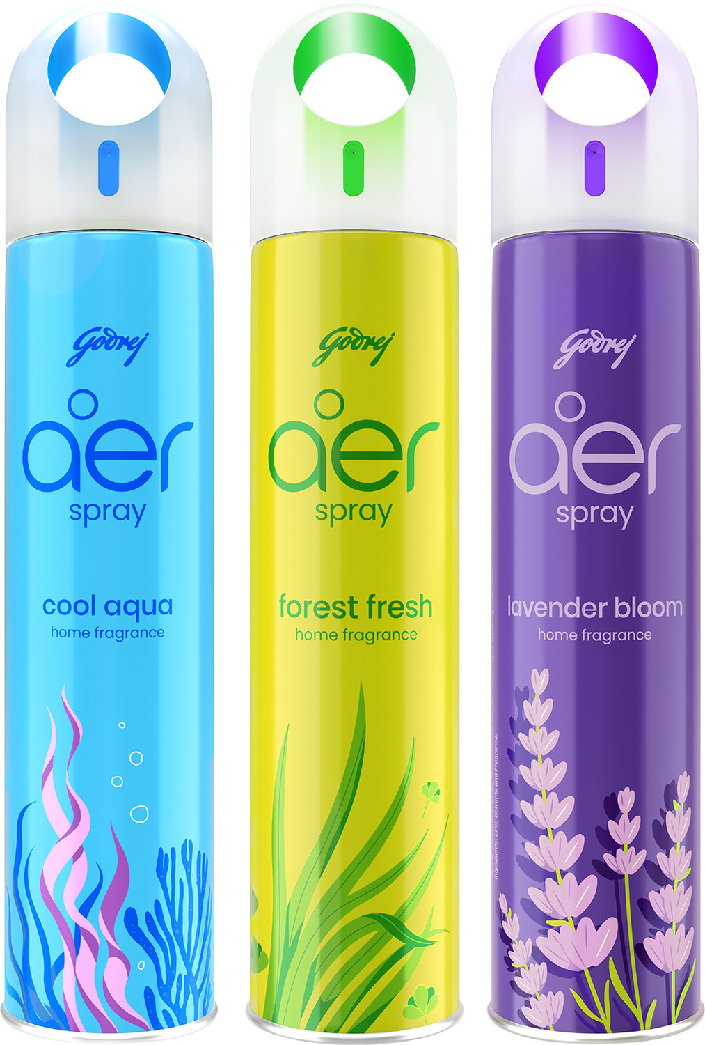 Image of Godrej Aer Cool Aqua, Fresh Lush Green, Lavender Spray Air Freshener