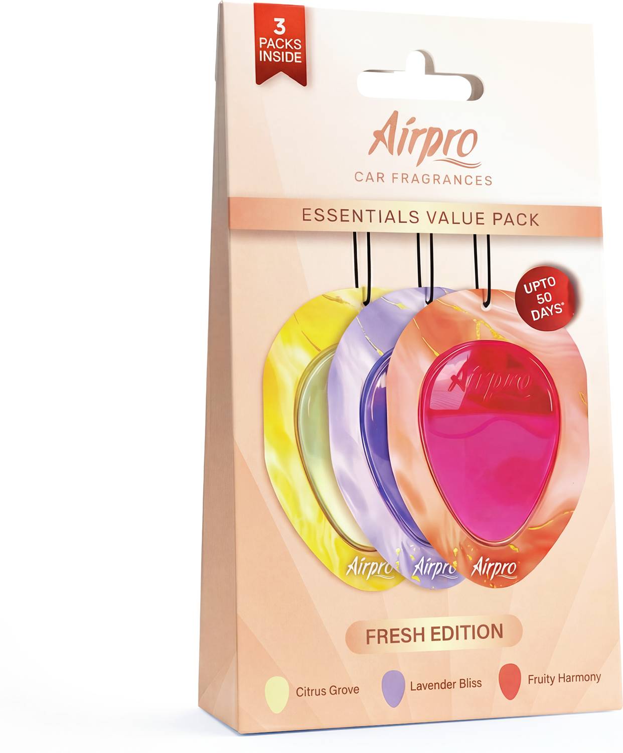 Airpro Essentials Value pack Car Perfume Car Freshener Diffuser Fresh Edition