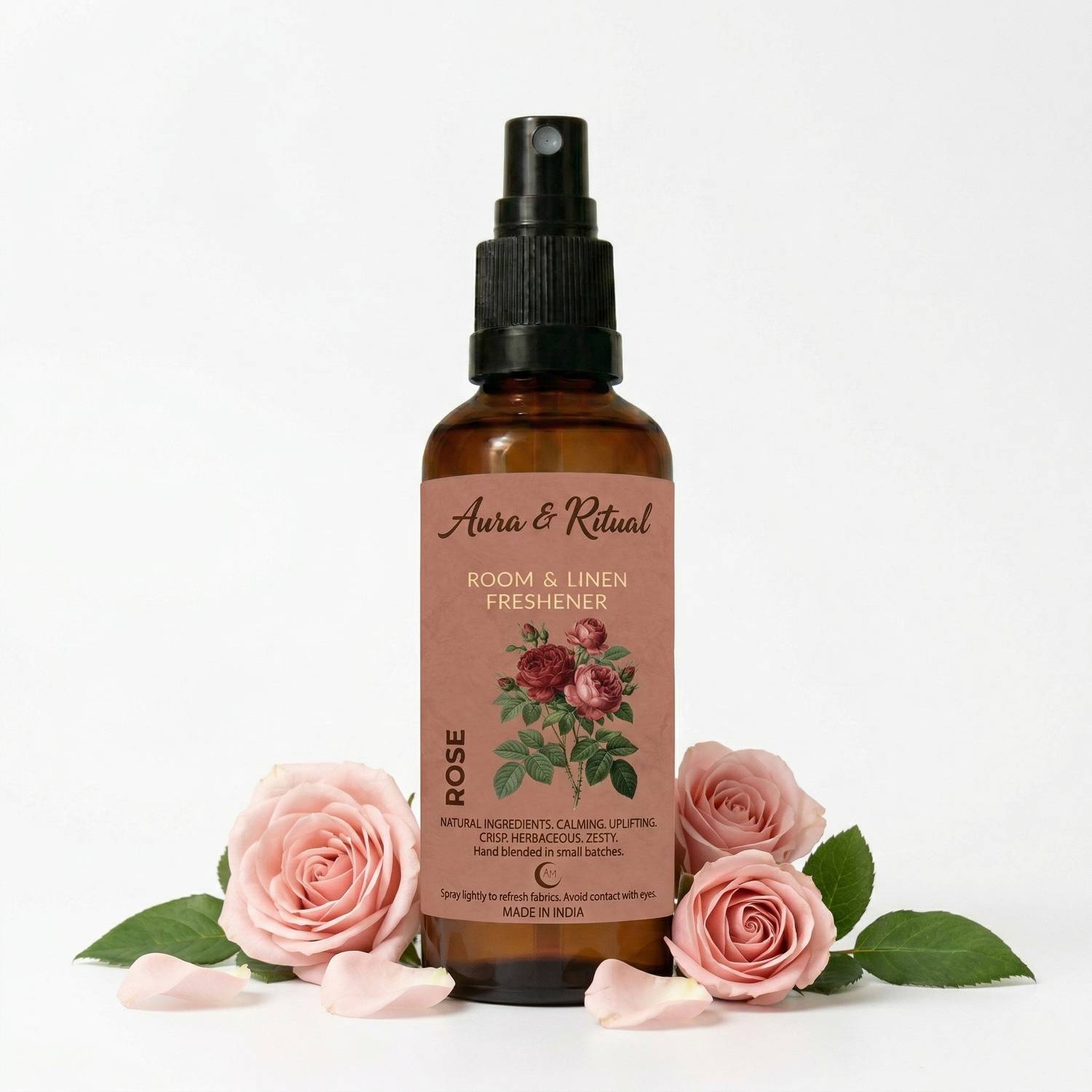 Aura & Ritual Rose Spray Rose Room & Linen Spray | 100ml | Pure Rose Essential Oil Aromatherapy Mist | Fresh Floral Home Fragrance | Natural Air Freshener & Fabric Spray for Bedroom, Living Room & Bathroom