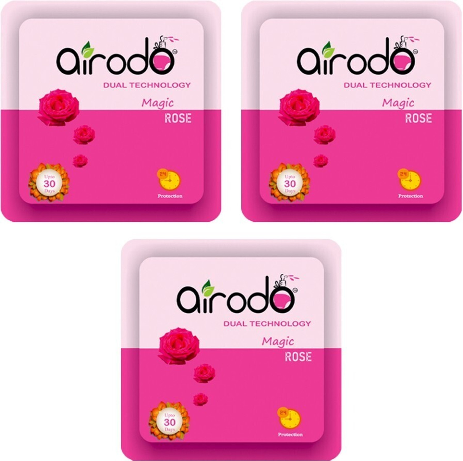 Image of AIRODO Magic Rose Air Room Freshener Power Pocket Gel, Fragrance Scents for Bathroom Blocks