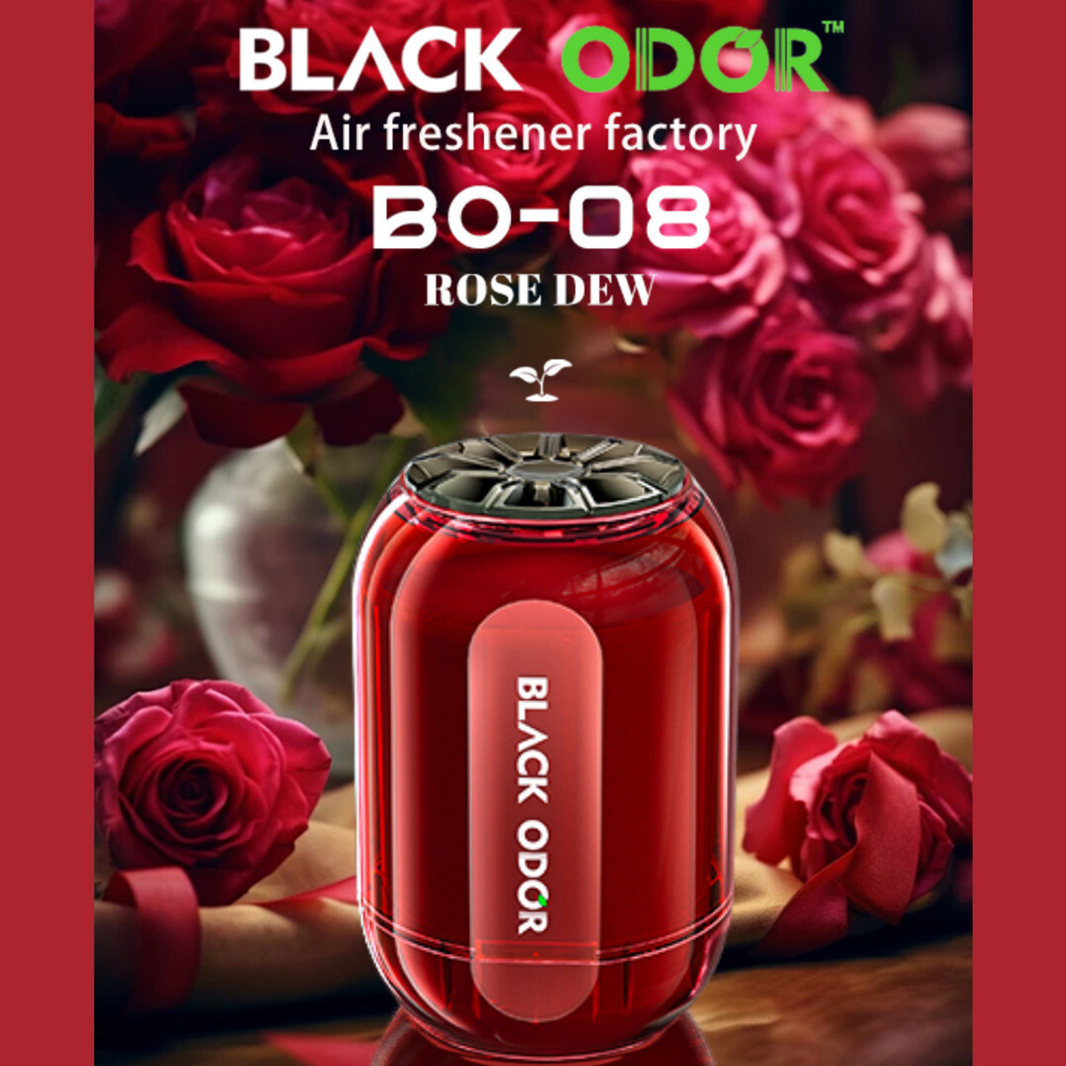 Image of BLACK ODOR Rose Dew Car Freshener Refill Car Air Freshener Rose Dew Fragrance Natural Car Air Freshener