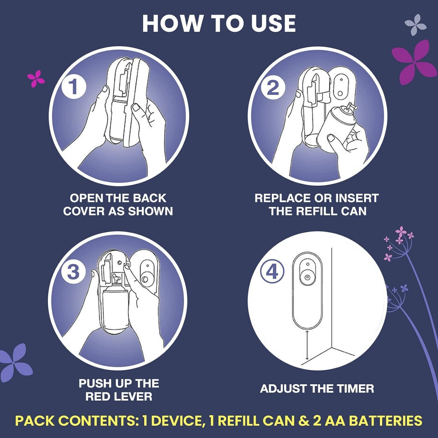 Image of Godrej violet, bloom, valley, lavender Car Freshener Automatic Spray, Refill, Spray LAV1