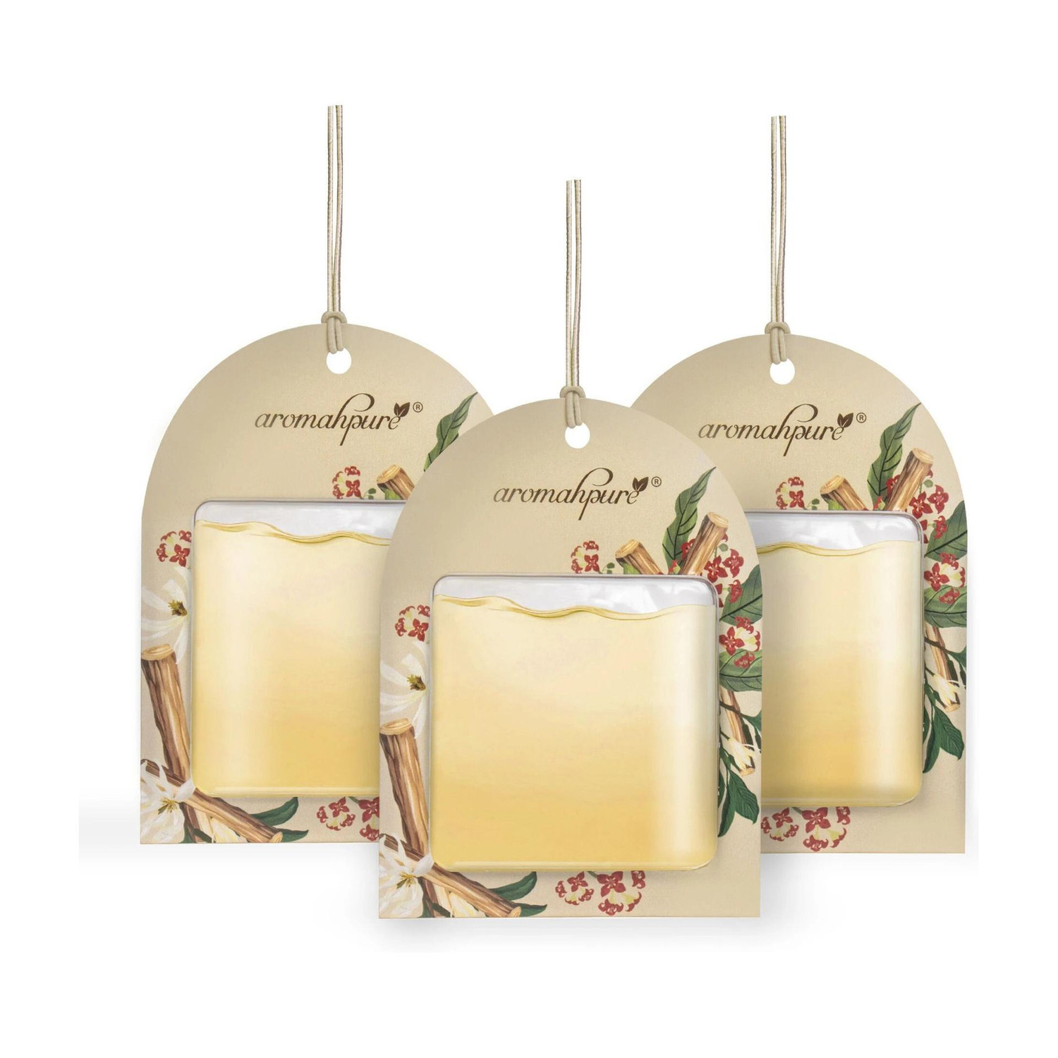Image of Aromahpure Sandalwood Car Freshener Diffuser Gel Wink Hanging Perfume|Pack of 3| Long-Lasting Up to 30 Days