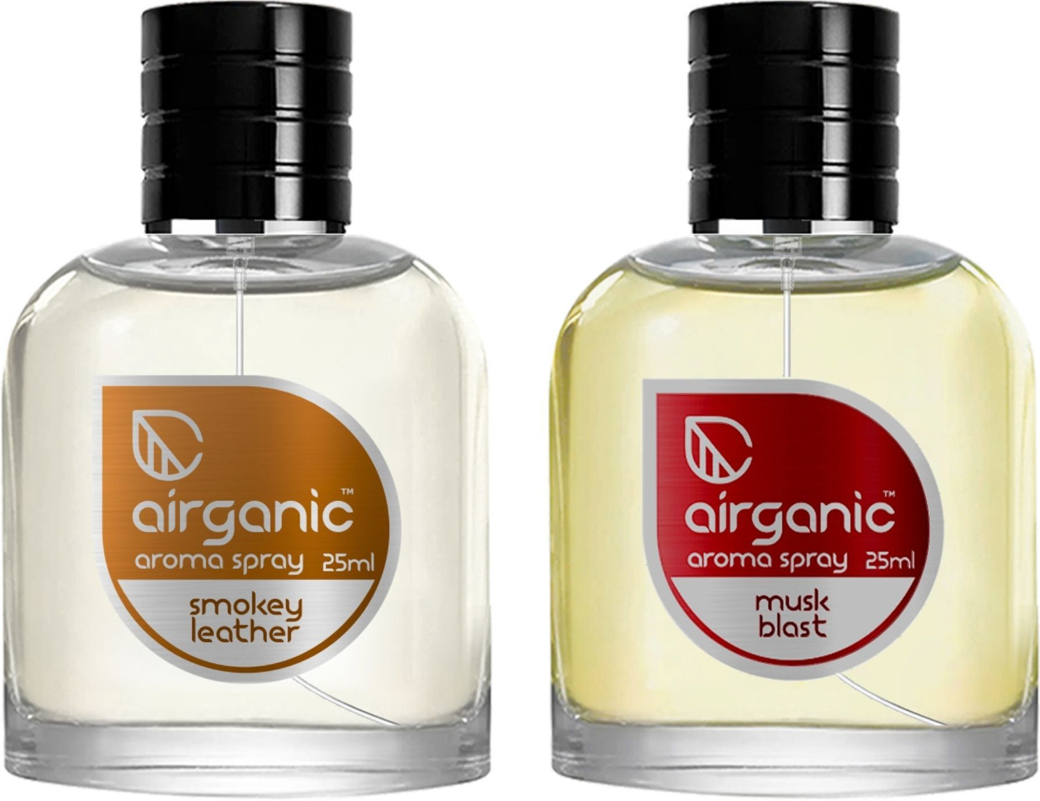 Image of Airganic Aroma Fine Spray Combo - Smokey Leather & Musk Blast Fine Spray Car Freshener Spray Aroma Fine Spray Combo - Smokey Leather & Musk Blast Fine Spray