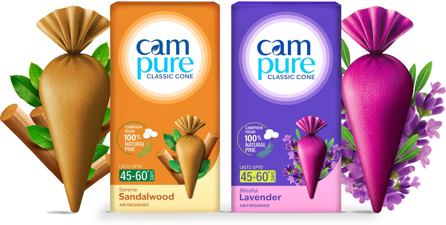 CamPure Cone Air Freshener - Sandalwood & Lavender - Pack of 2 Potpourri Cone Air Freshener - Sandalwood & Lavender - Pack of 2