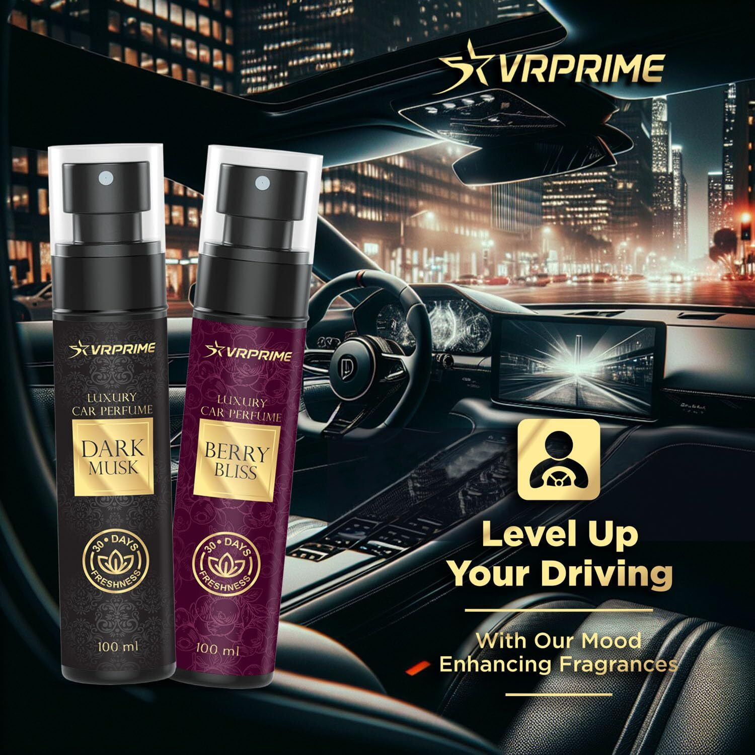Image of VRPRIME Dark Musk, Berry Bliss Car Freshener Spray VPRCARPERF25