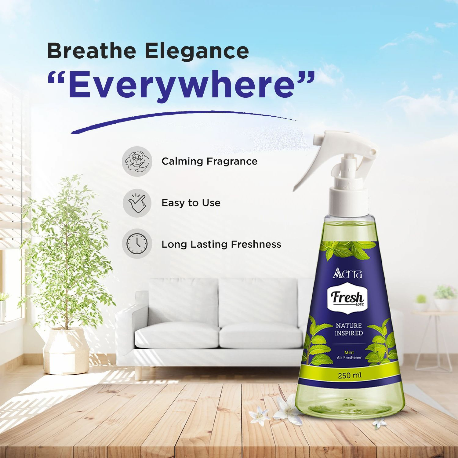 Image of Aerra Lemongrass, Mint Spray Air Freshener Combo | Fresh & Uplifting Scents for Home, Car, Office