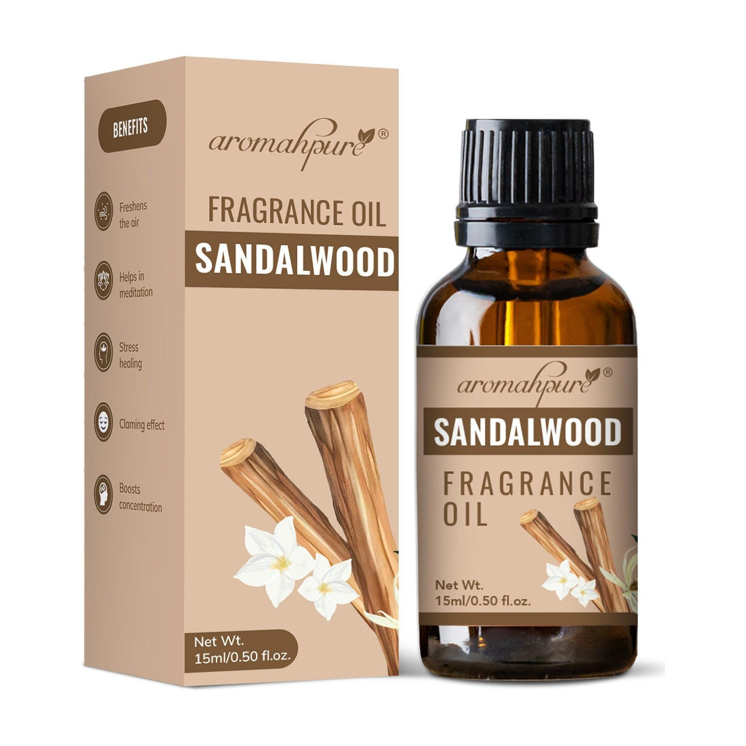 Image of Aromahpure Sandalwood Aroma Oil for Home Fragrance | Helps in Meditation |Best for Aromatherapy |IFRA Certified