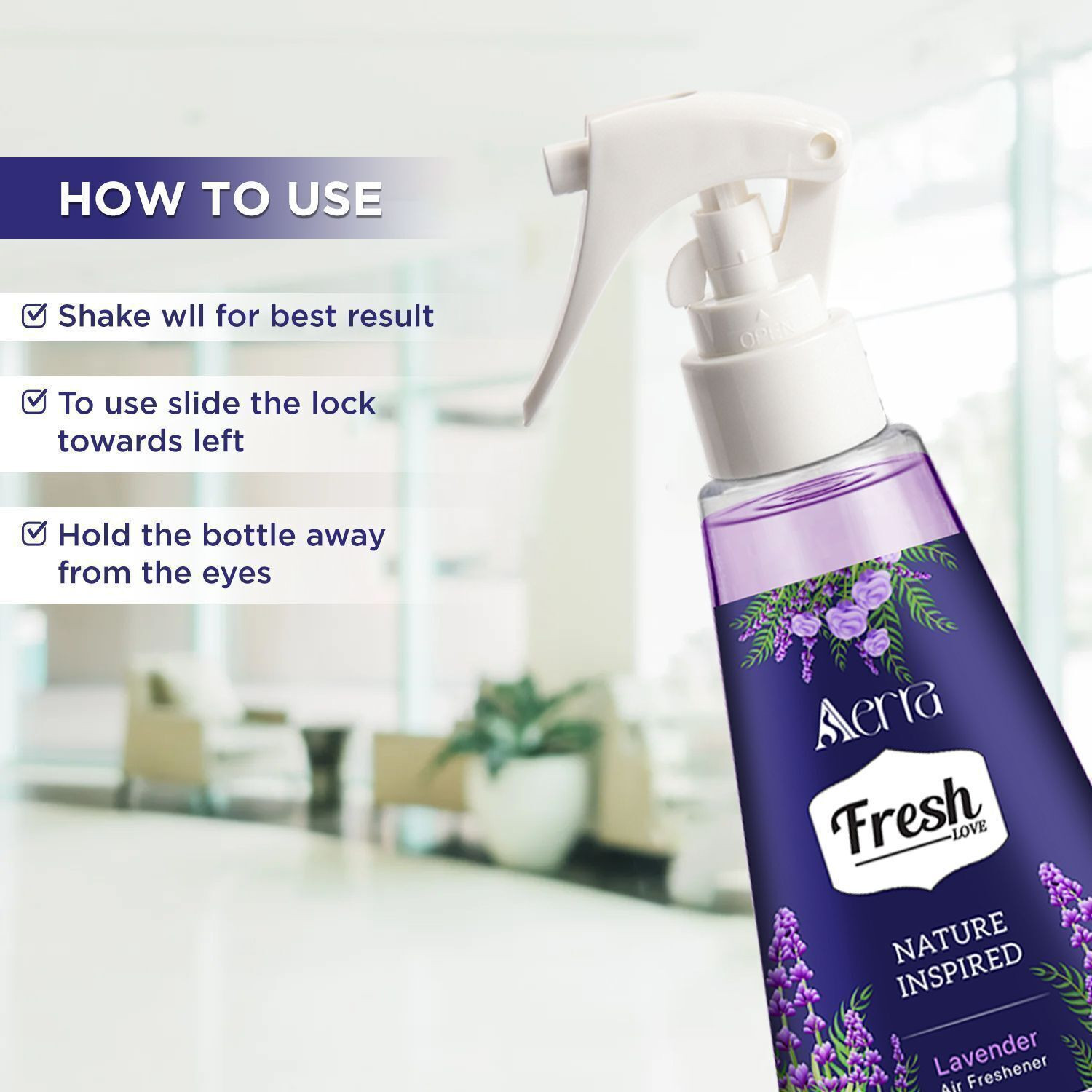 Image of Aerra Lavender Spray Air Freshener - Long-Lasting 12H Odor Eliminator for Home, Car & Kitchen - Eco-Friendly, Non-Toxic | 3000+ Sprays