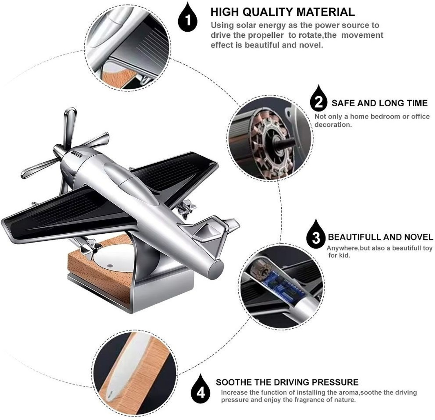 Image of Otoroys Oceanic Car Freshener Diffuser Helicopter alloy Solar Car Air Freshener Aromatherapy Car Interior Decoration Accessories Perfume