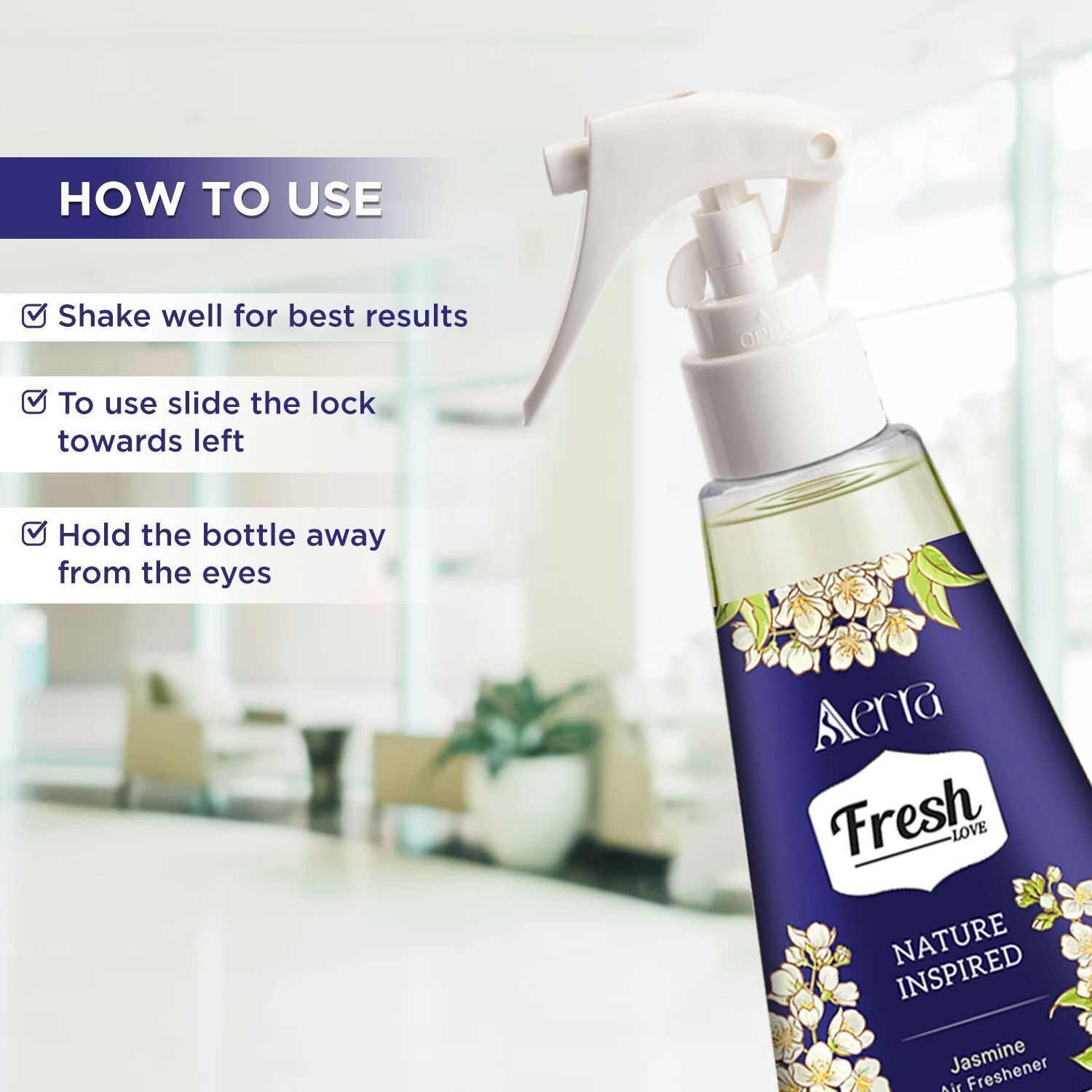 Image of Aerra Jasmine (Mogra) Car Freshener Spray Air Freshener - Long-Lasting Jasmine (Mogra) Fragrance & Odor Eliminator for Home, Car, Bathroom - Non-Toxic, Eco-Friendly
