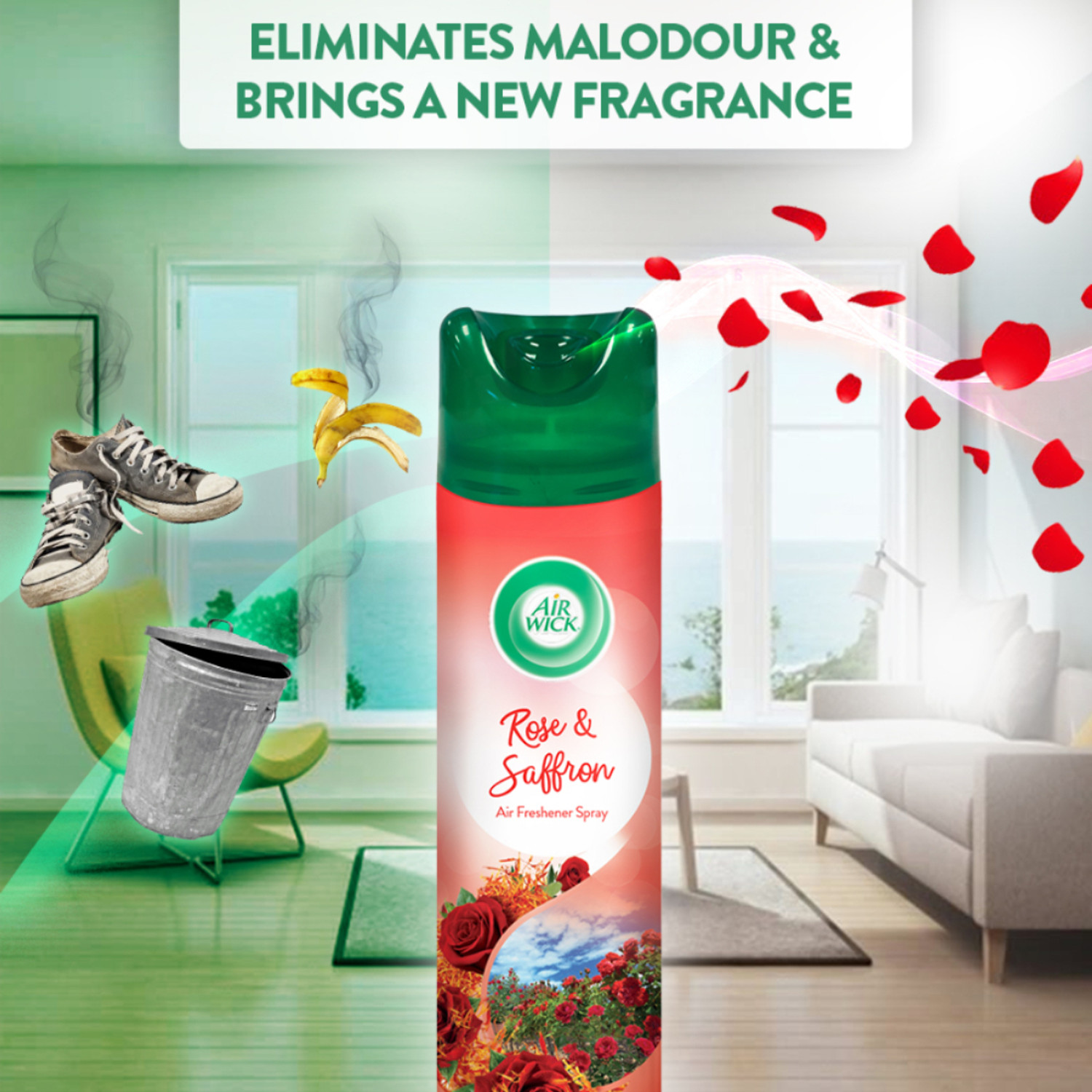 Image of Airwick Rose Spray Room Air Freshener Spray - Rose & Saffron