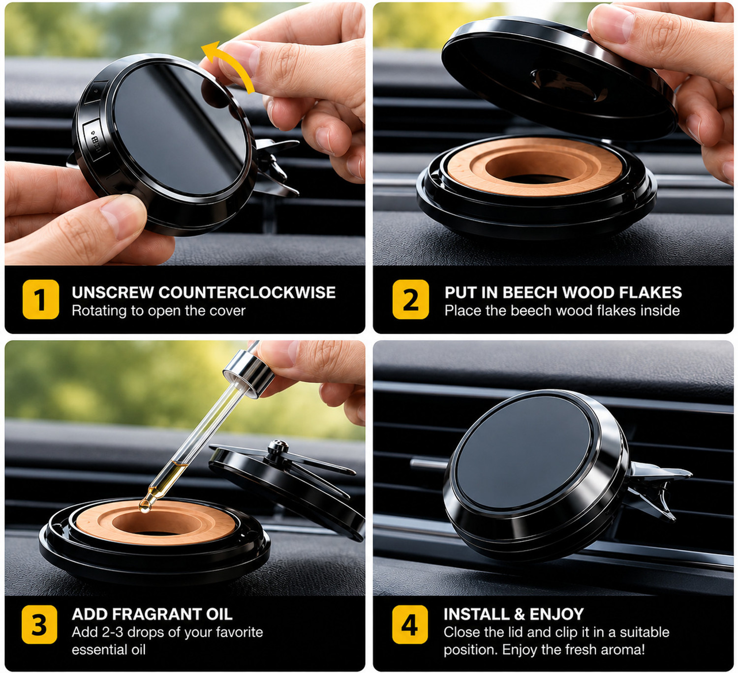 Image of Jinal Natural Aroma, Long Lasting Fragrance Diffuser, Automatic Spray Solar Powered Helicopter Car Perfume | Rotating Car Air Freshener & Fragrance Diffuser | Dashboard Car Decor