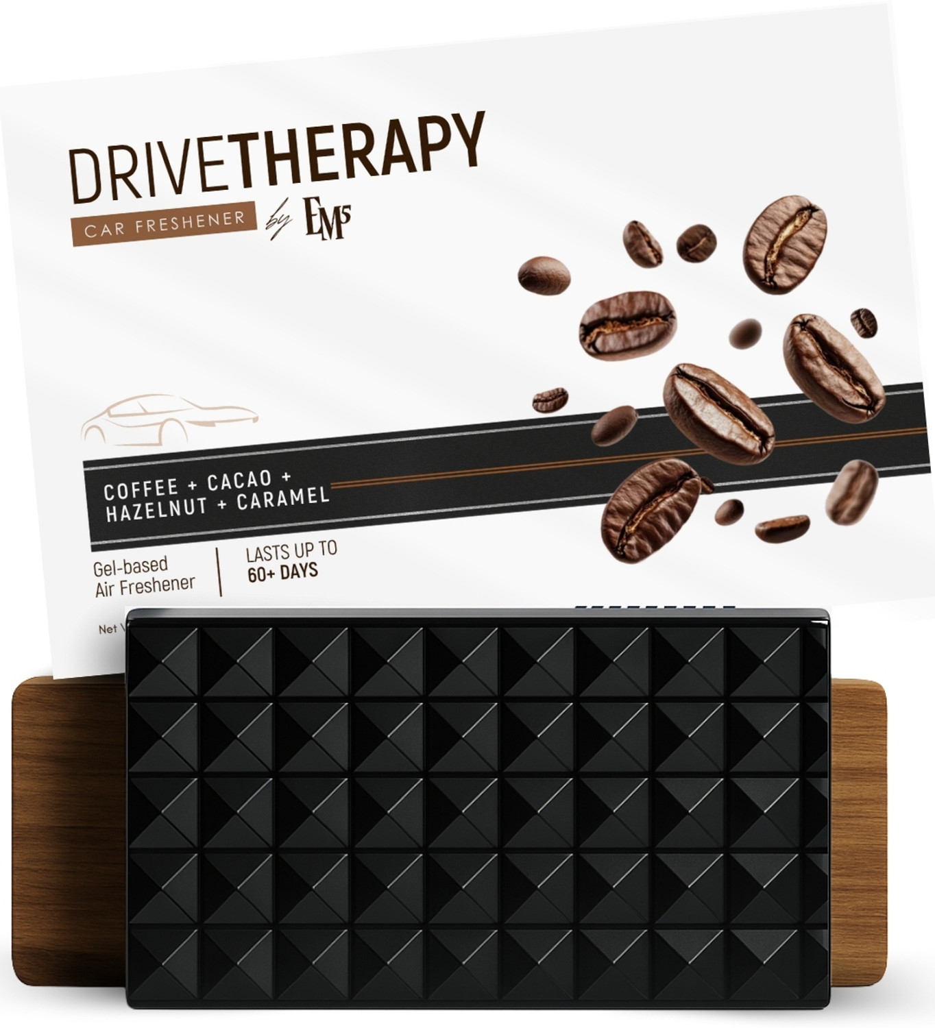Image of Em5 Coffee Cacao Car Freshener Diffuser Drivetherapy Car Freshner Natural Gel | Non-Toxic | Lasts Upto 60 Days