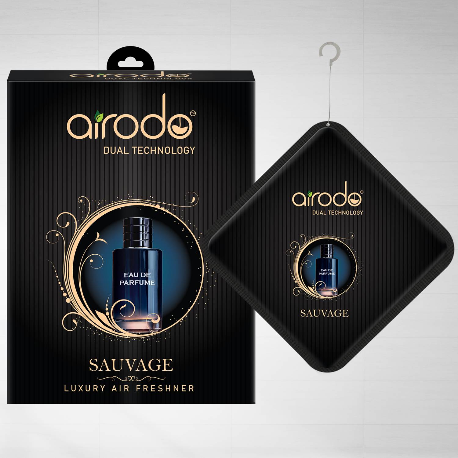 AIRODO Sauvage Car Freshener Diffuser Luxury Hanging Car Air Freshener | Lasts Up to 30 Days | Car Accessories