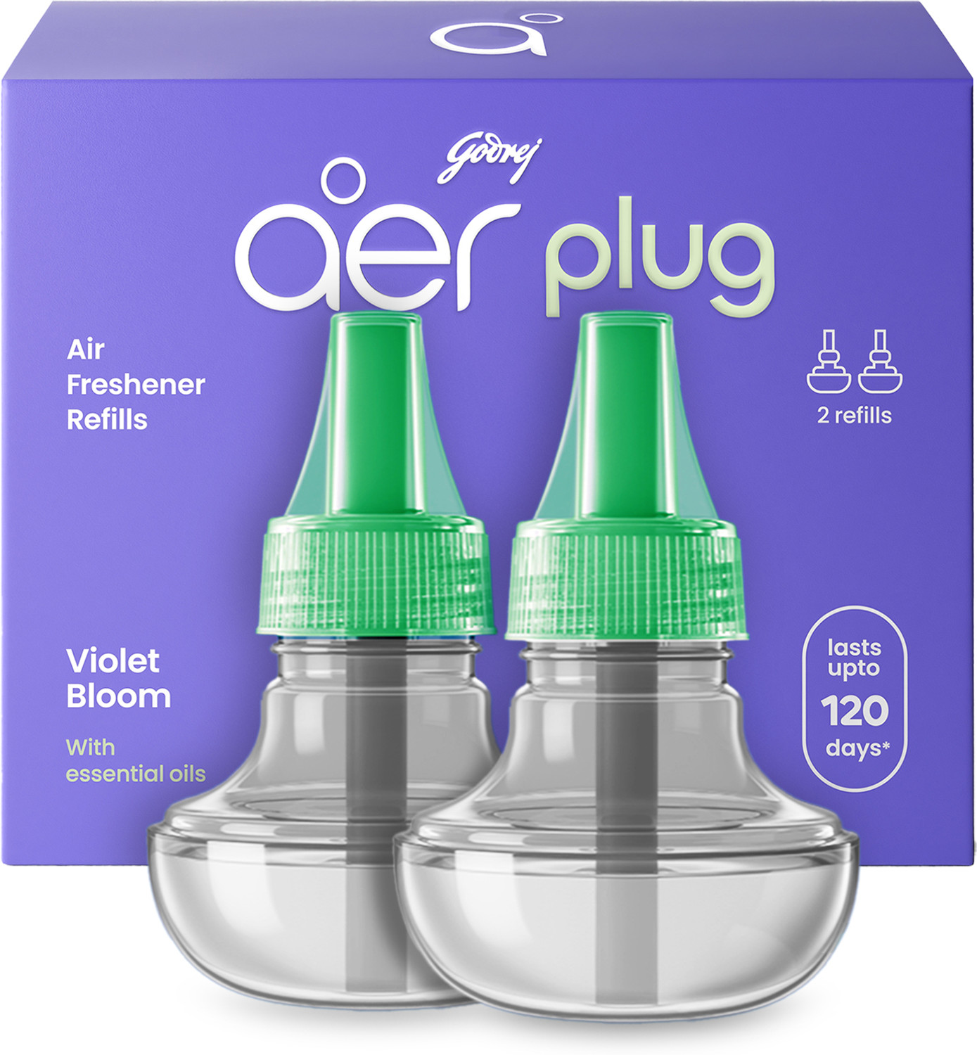 Image of Godrej Aer Violet Bloom Refill Plug Electric | Air Freshener |