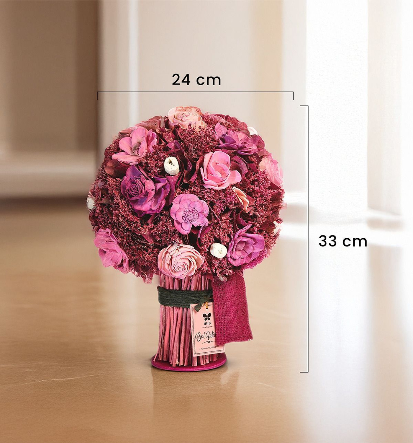 Image of IRIS Dry Flower Bouquet Potpourri with a Free Fragrance Spray