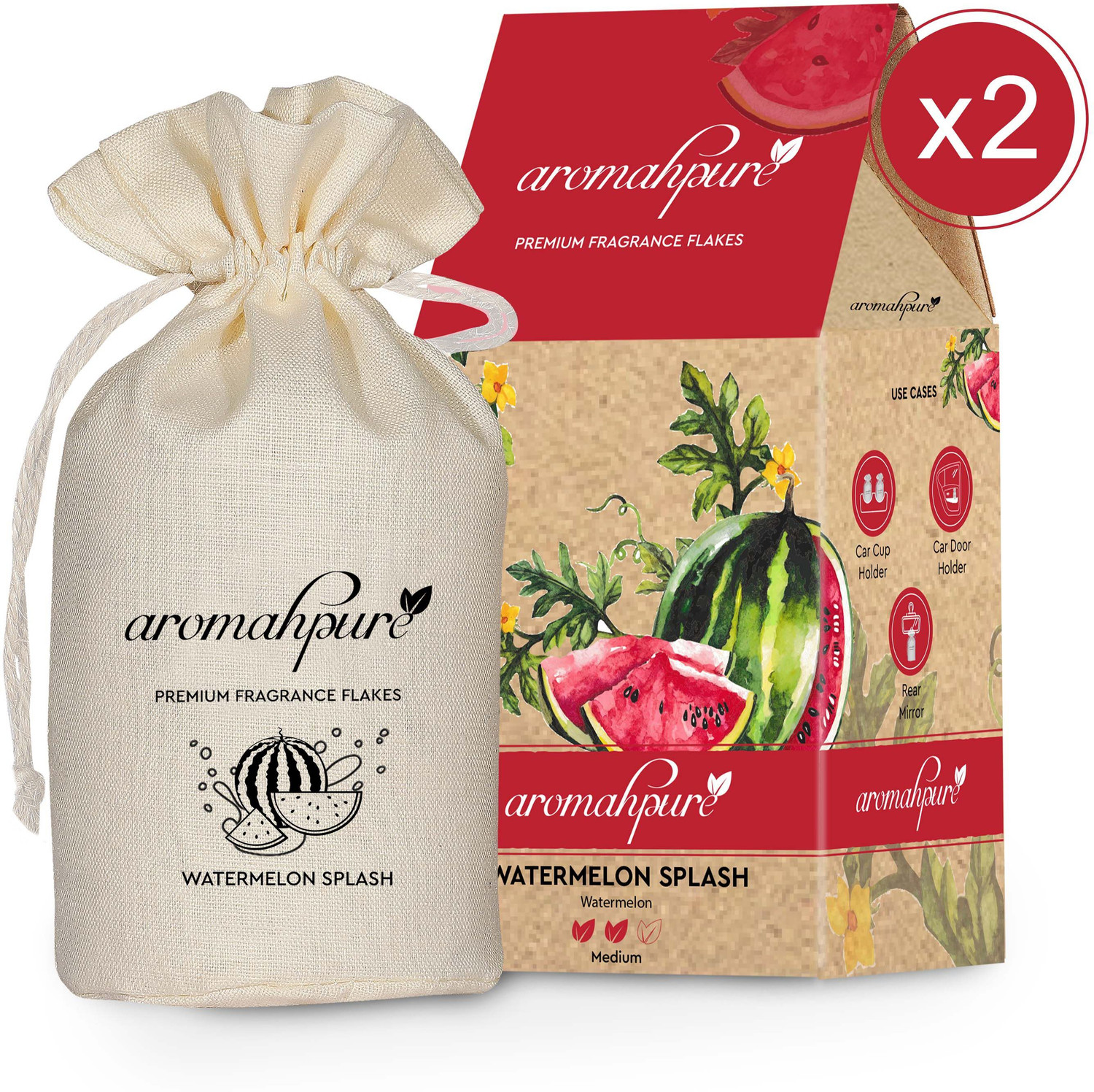 Image of Aromahpure Premium Car Perfume Fragrance Flakes - Watermelon, Luxury Car Air Freshener Car Freshener Diffuser FLAKES