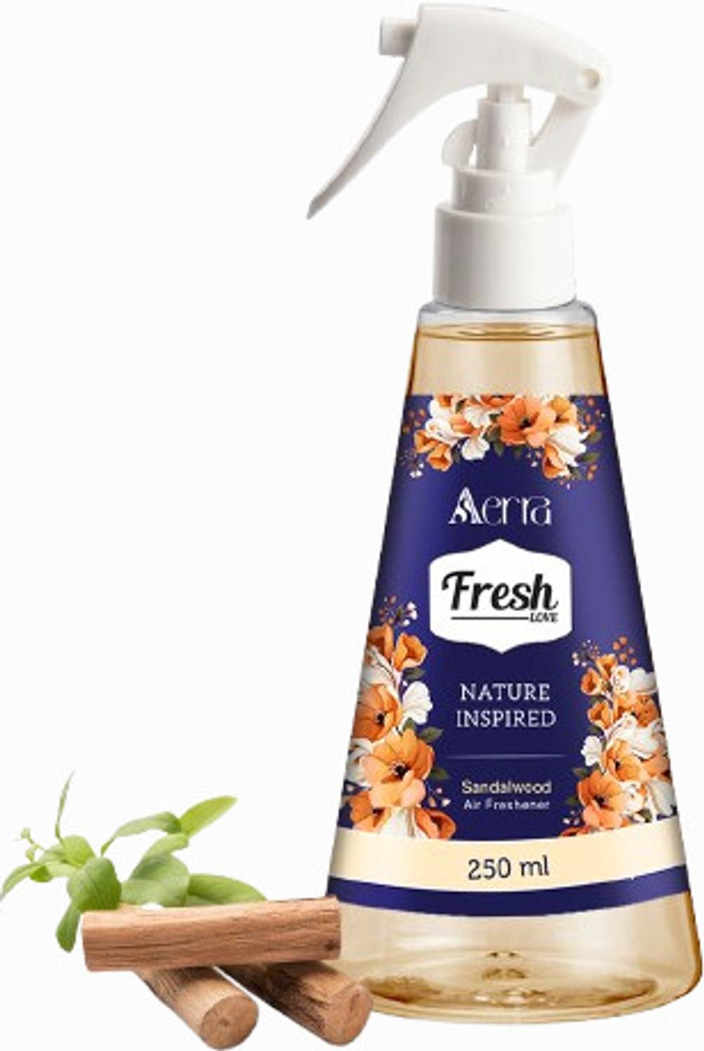 Aerra Sandalwood Spray 250ml - Long Lasting Freshener for Car, Water Based Formula | 3000+ Sprays