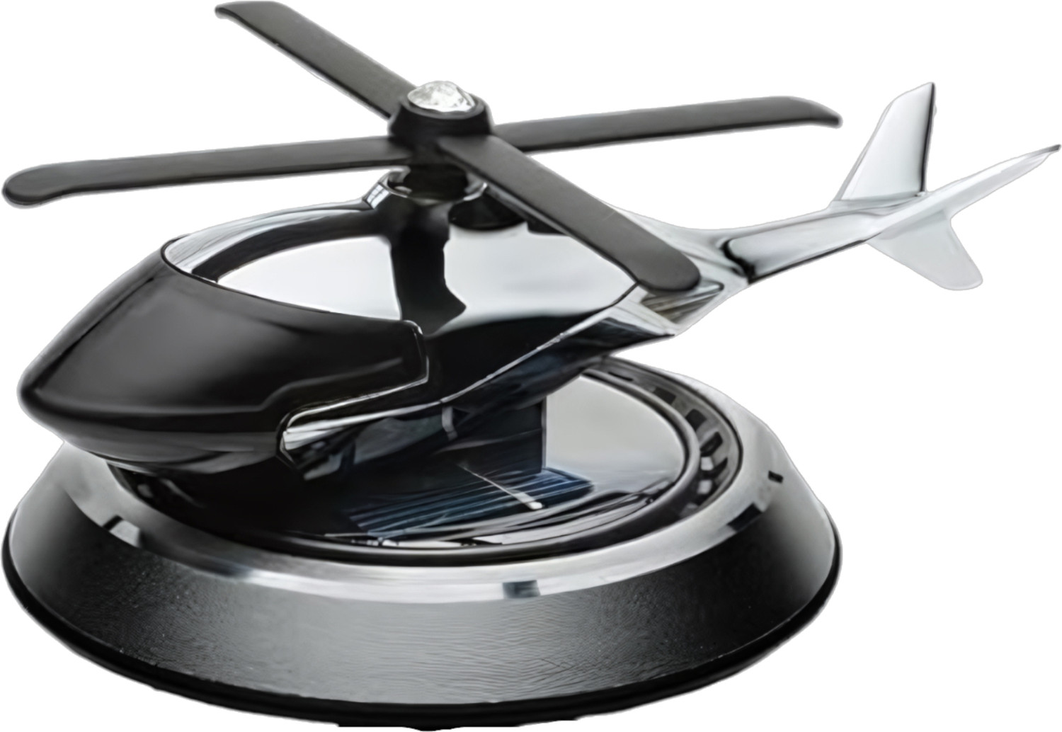Image of Budwill Helicopter Solar Energy Rotating Aromatherapy Aviation Al Alloy Black Ocean Car Freshener Diffuser So