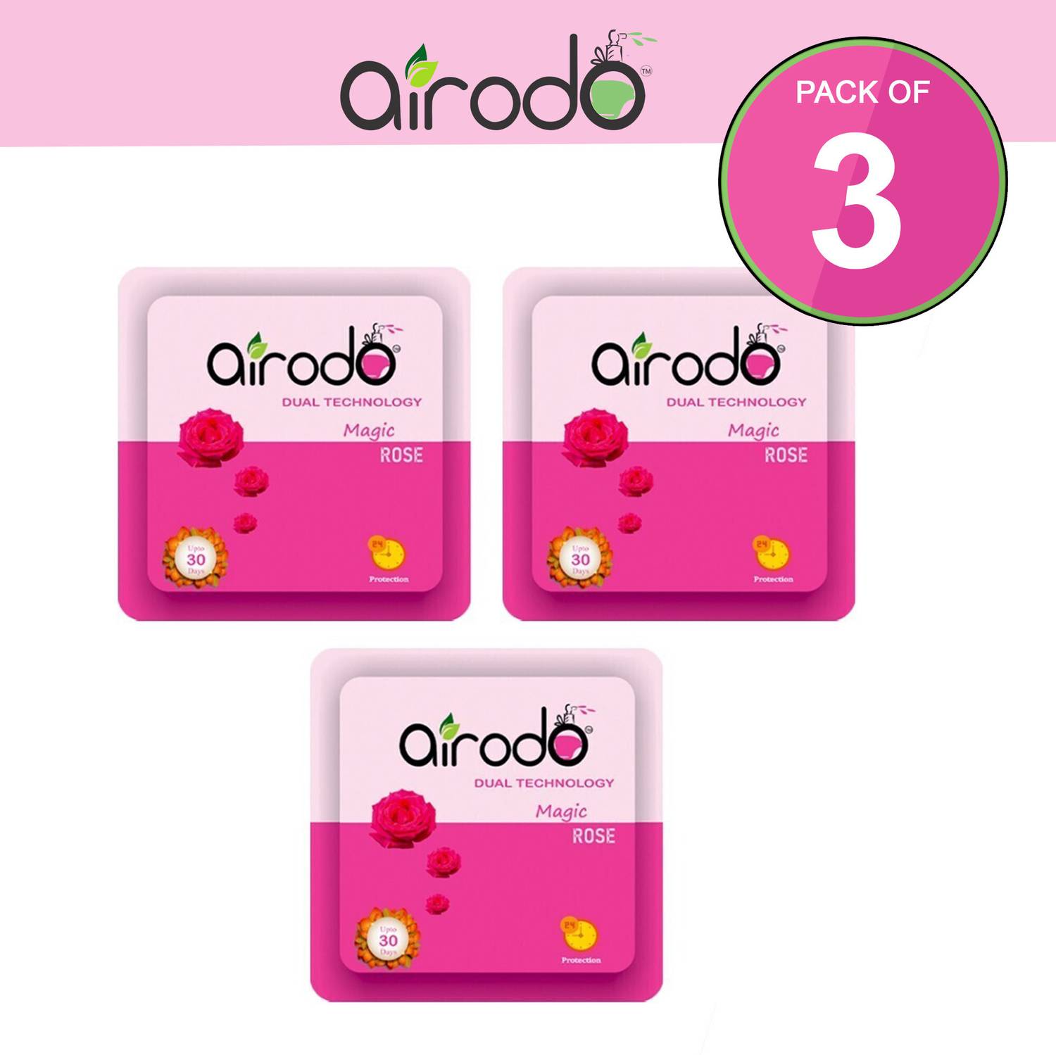 AIRODO Room Freshener-Magic Rose Pocket Gel Blocks Room Freshener Magic Rose Pocket Gel (Pack of- 03)