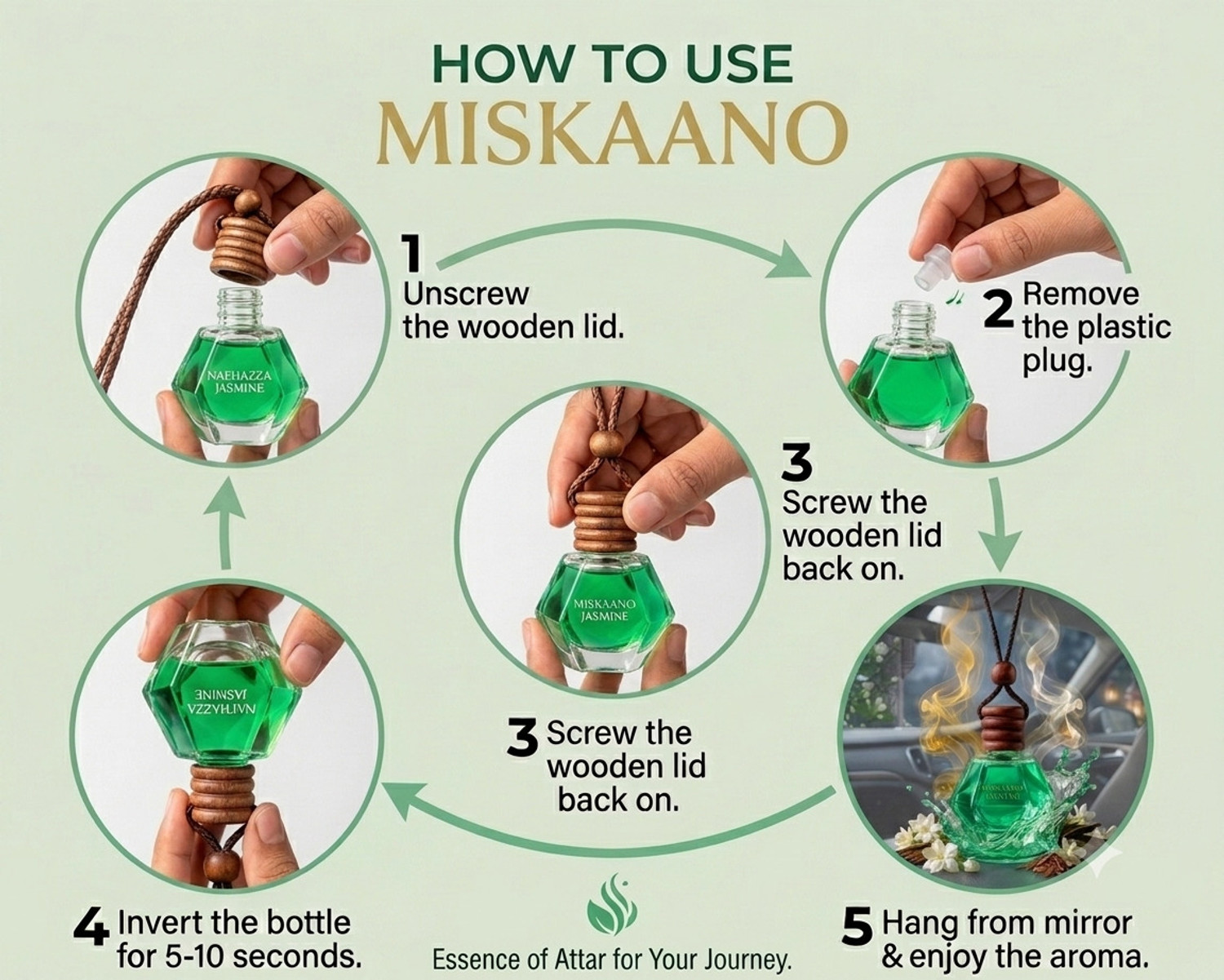 Image of Miskaano Jasmine Diffuser jASMINE Car Air Freshner